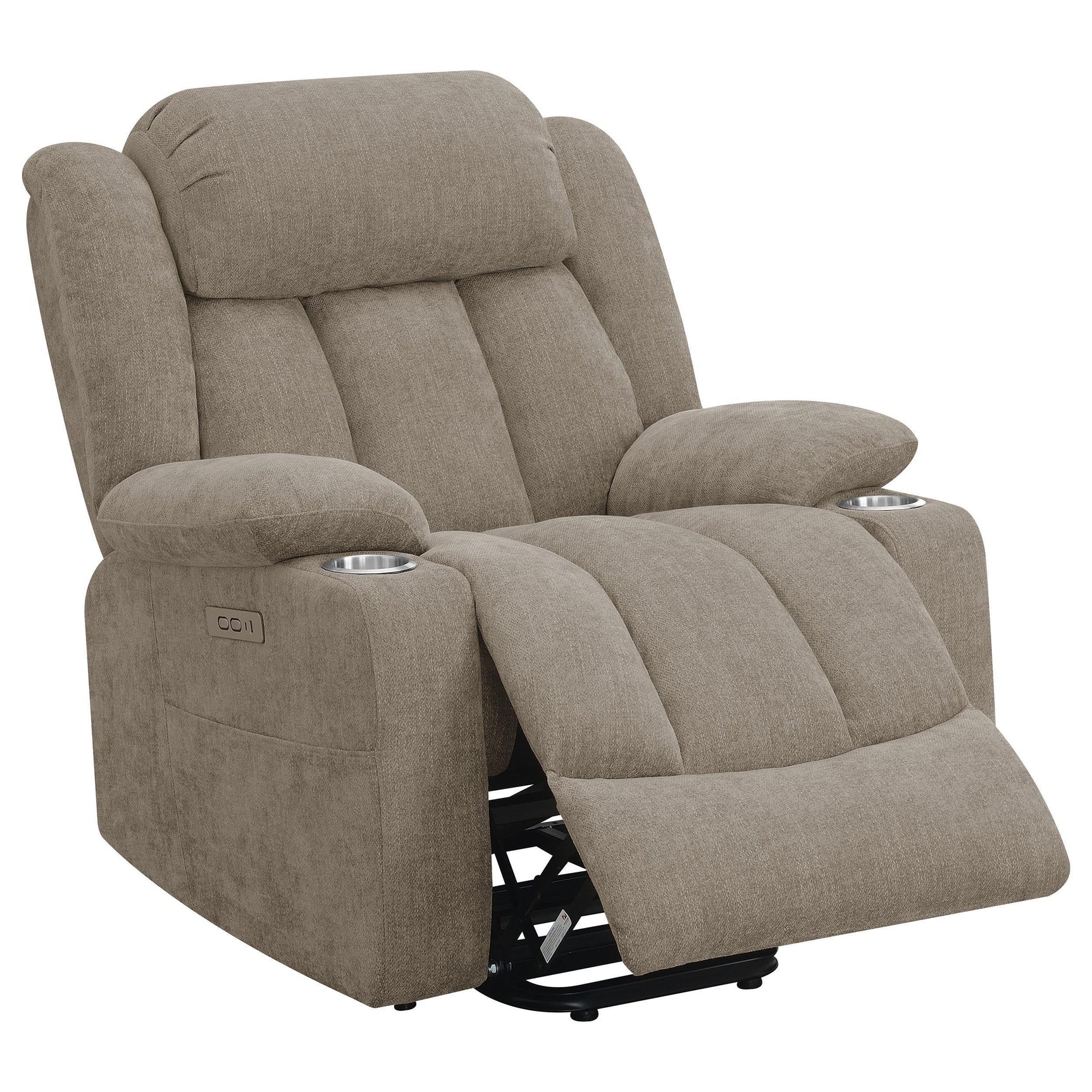 Houston Upholstered Power Lift Recliner Chair Camel 602274P - Ella Furniture
