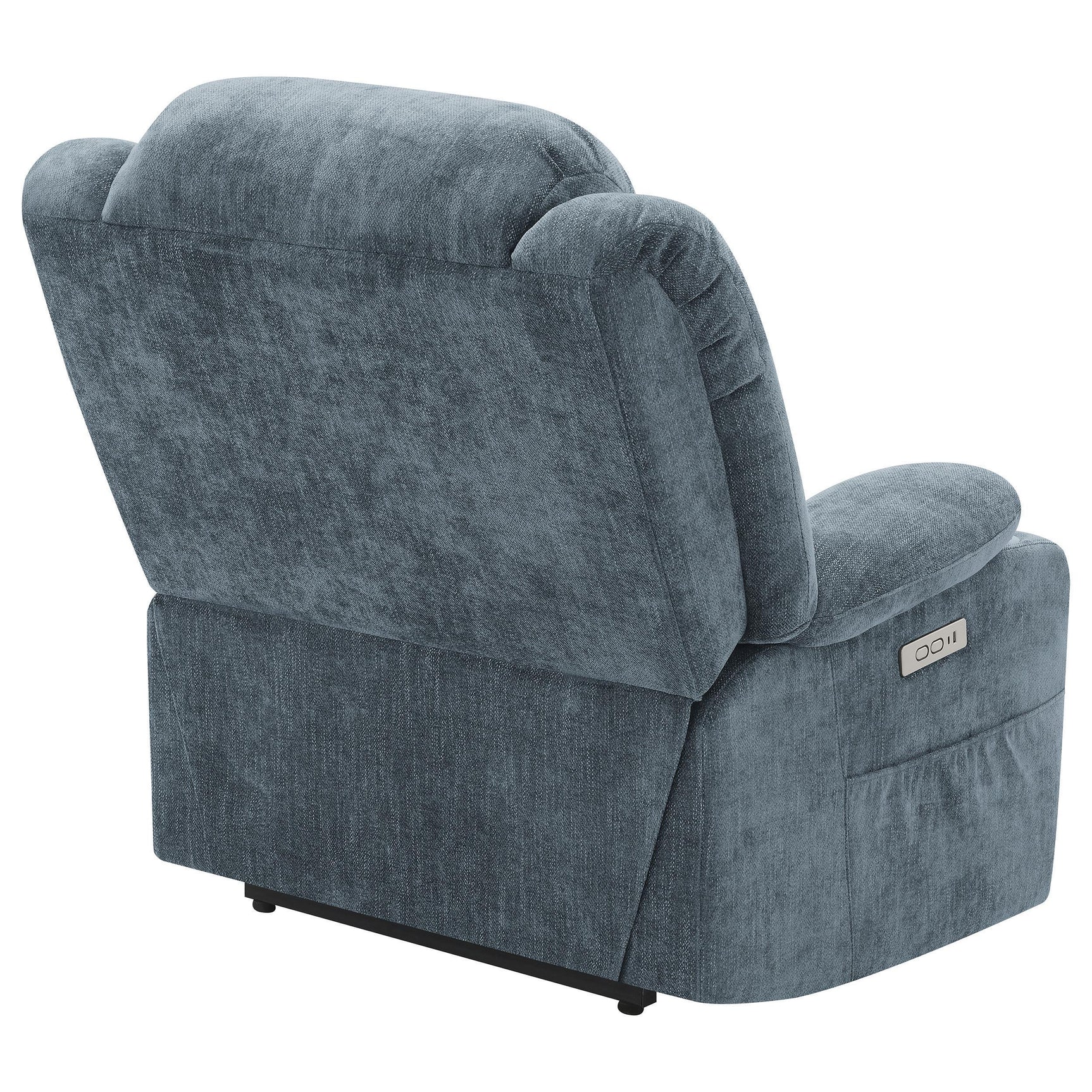 Houston Upholstered Power Lift Recliner Slate Blue 602294P - Ella Furniture