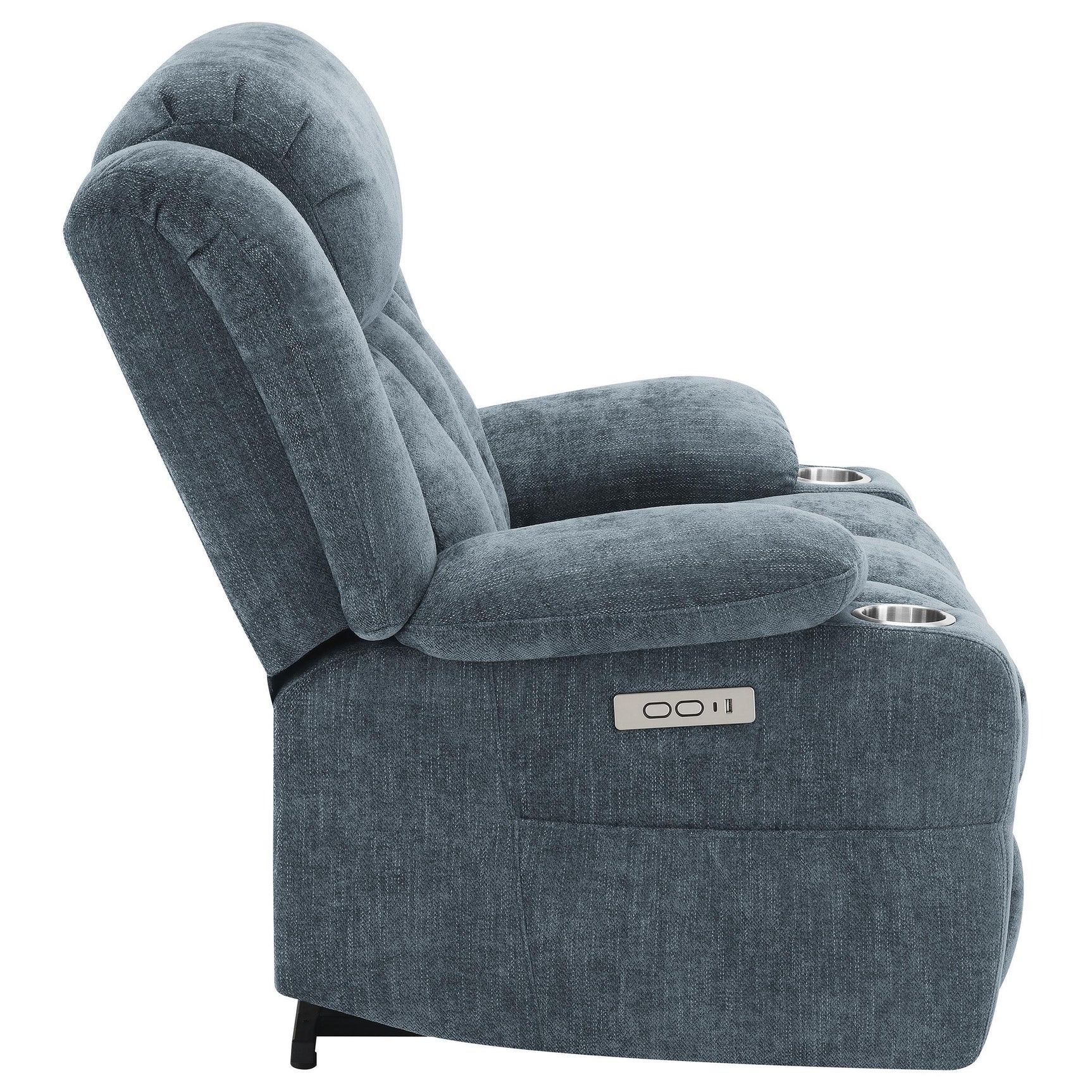 Houston Upholstered Power Lift Recliner Slate Blue 602294P - Ella Furniture