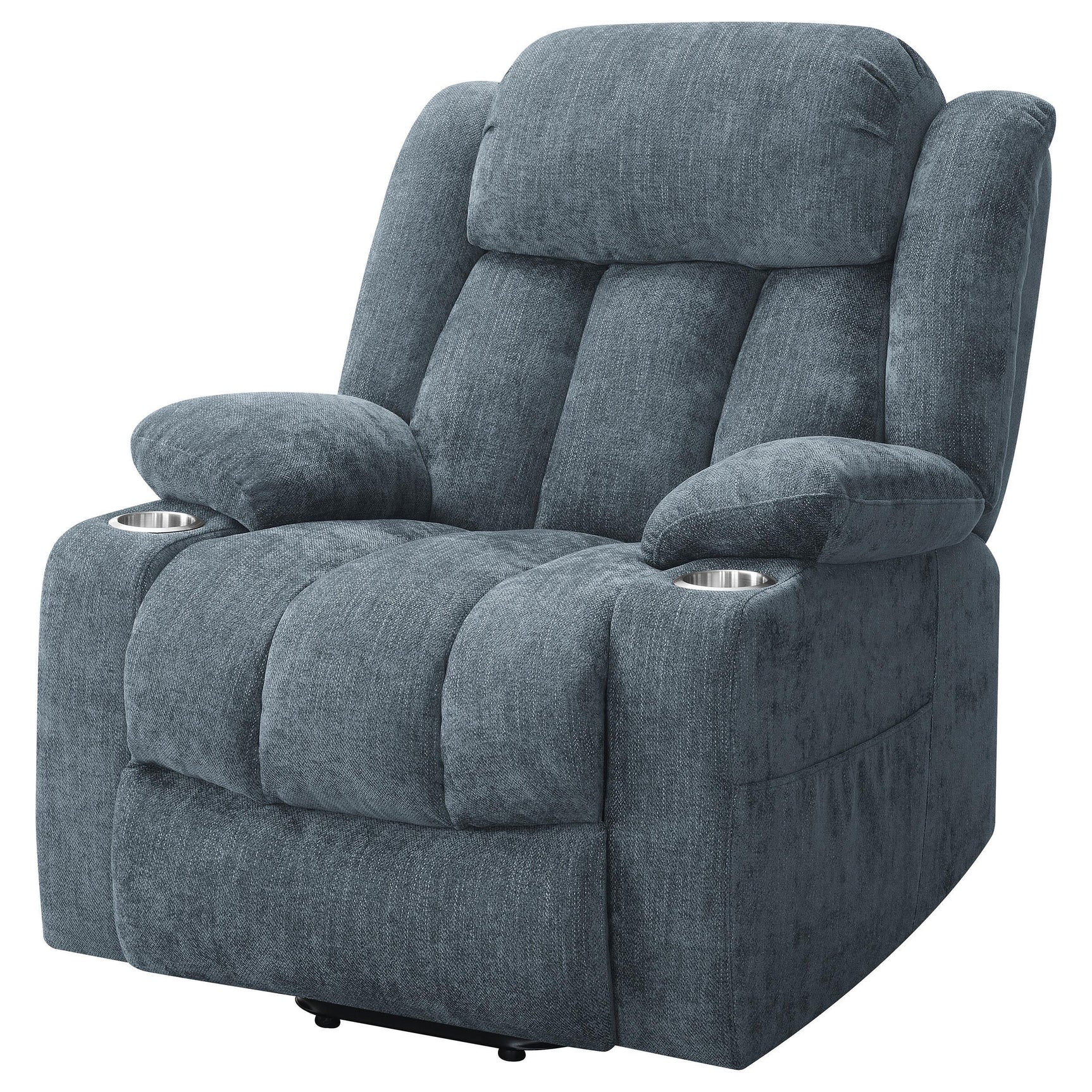 Houston Upholstered Power Lift Recliner Slate Blue 602294P - Ella Furniture