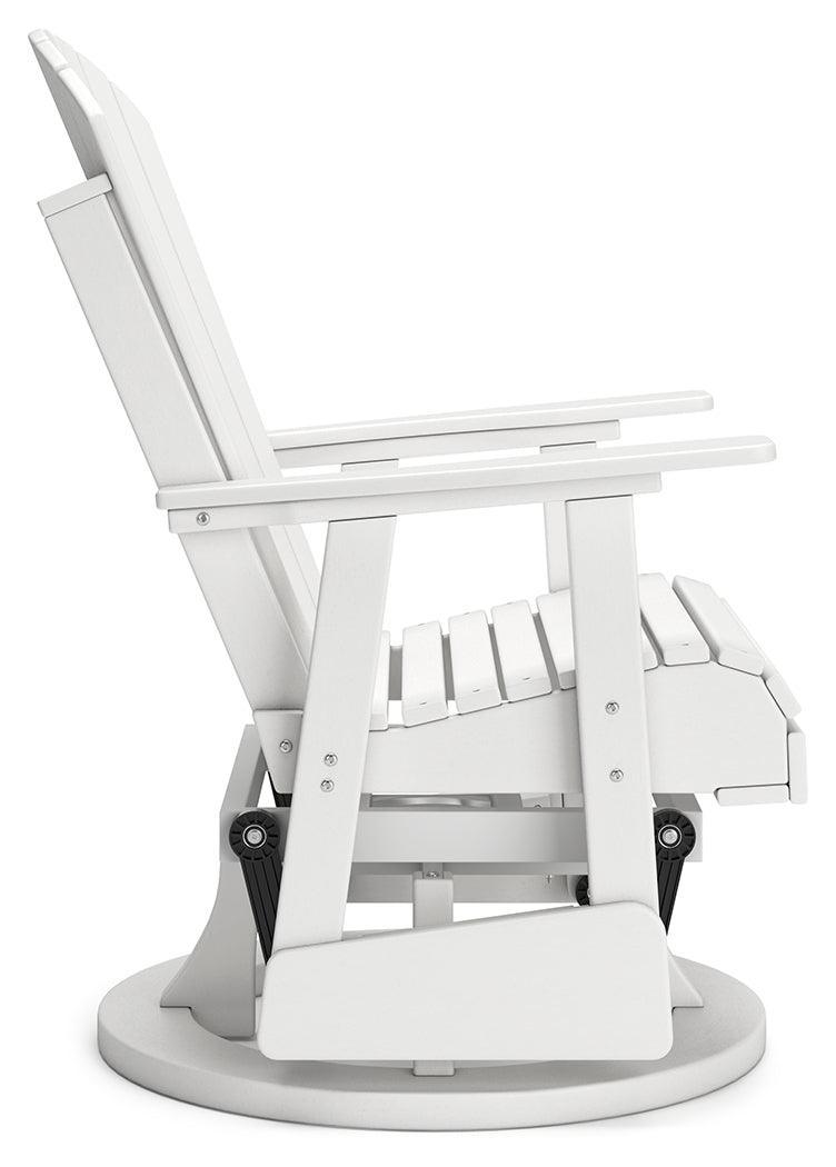 Hyland Wave White Outdoor Swivel Glider Chair - Ella Furniture