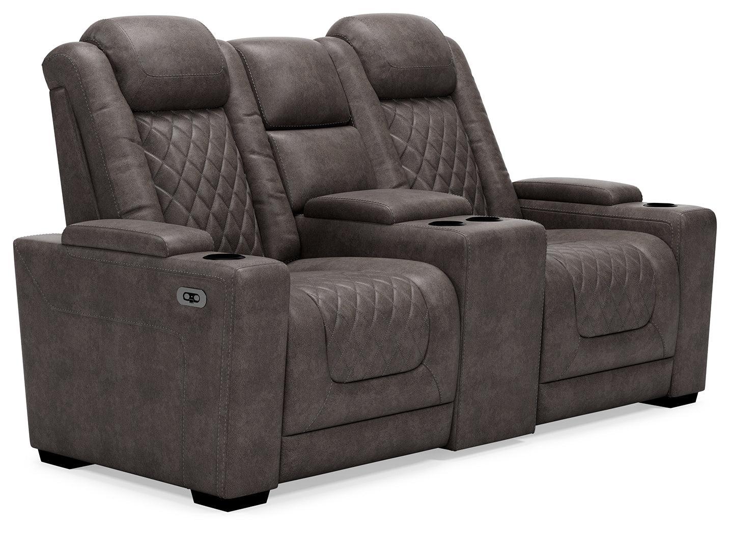 Hyllmont Gray Sofa, Loveseat And Recliner - Ella Furniture
