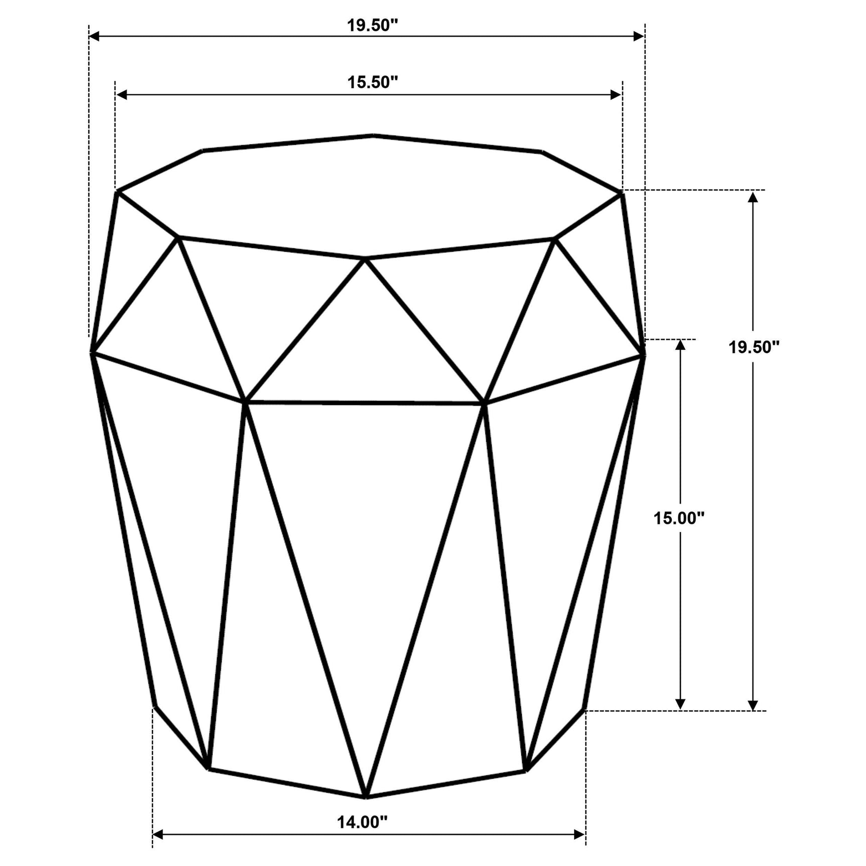 Jacinto Octagonal Solid Mango Wood Side Table Grey 931159 - Ella Furniture