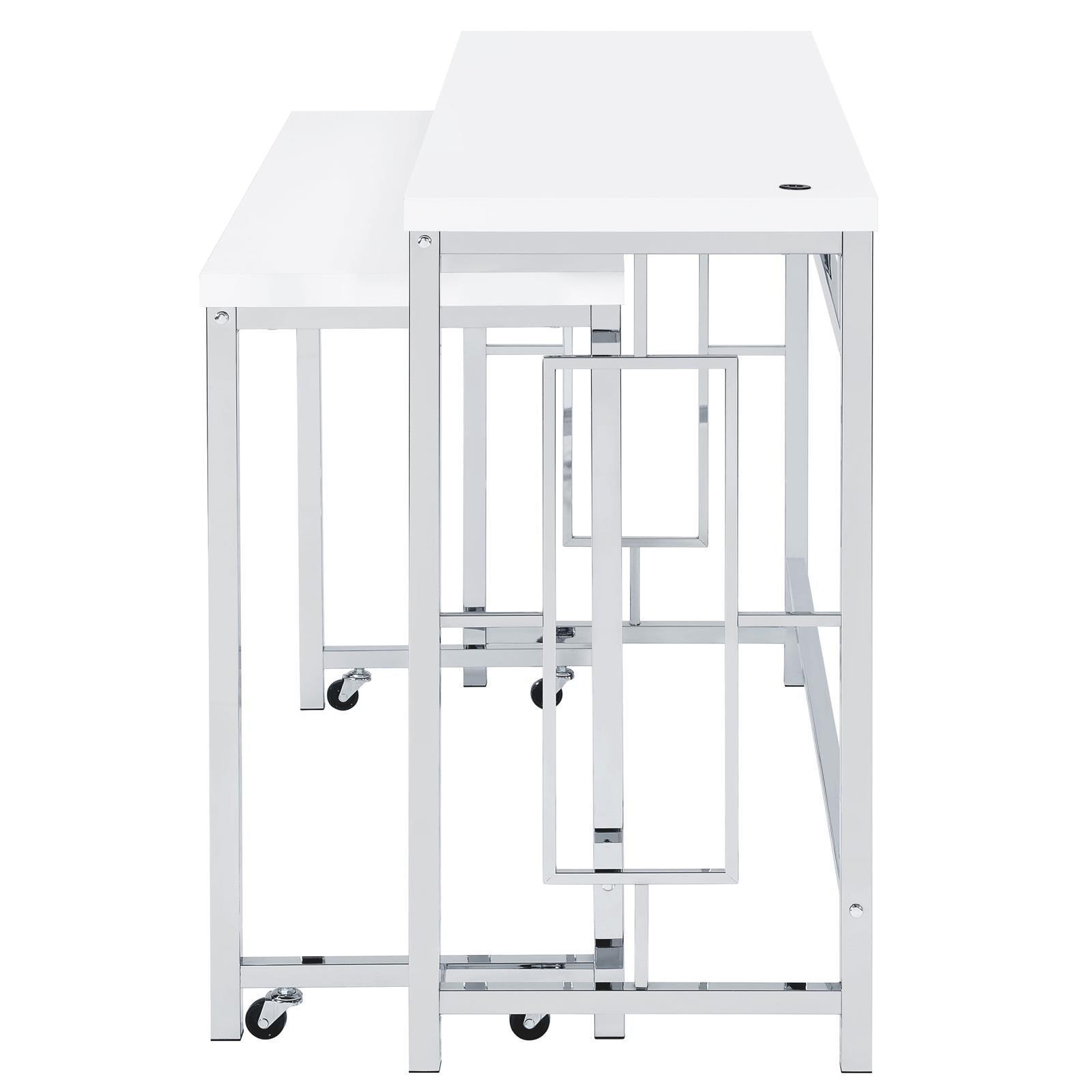 Jackson Jackson 4-Piece Multipurpose Counter Height Table Set White And Chrome 182714 - Ella Furniture