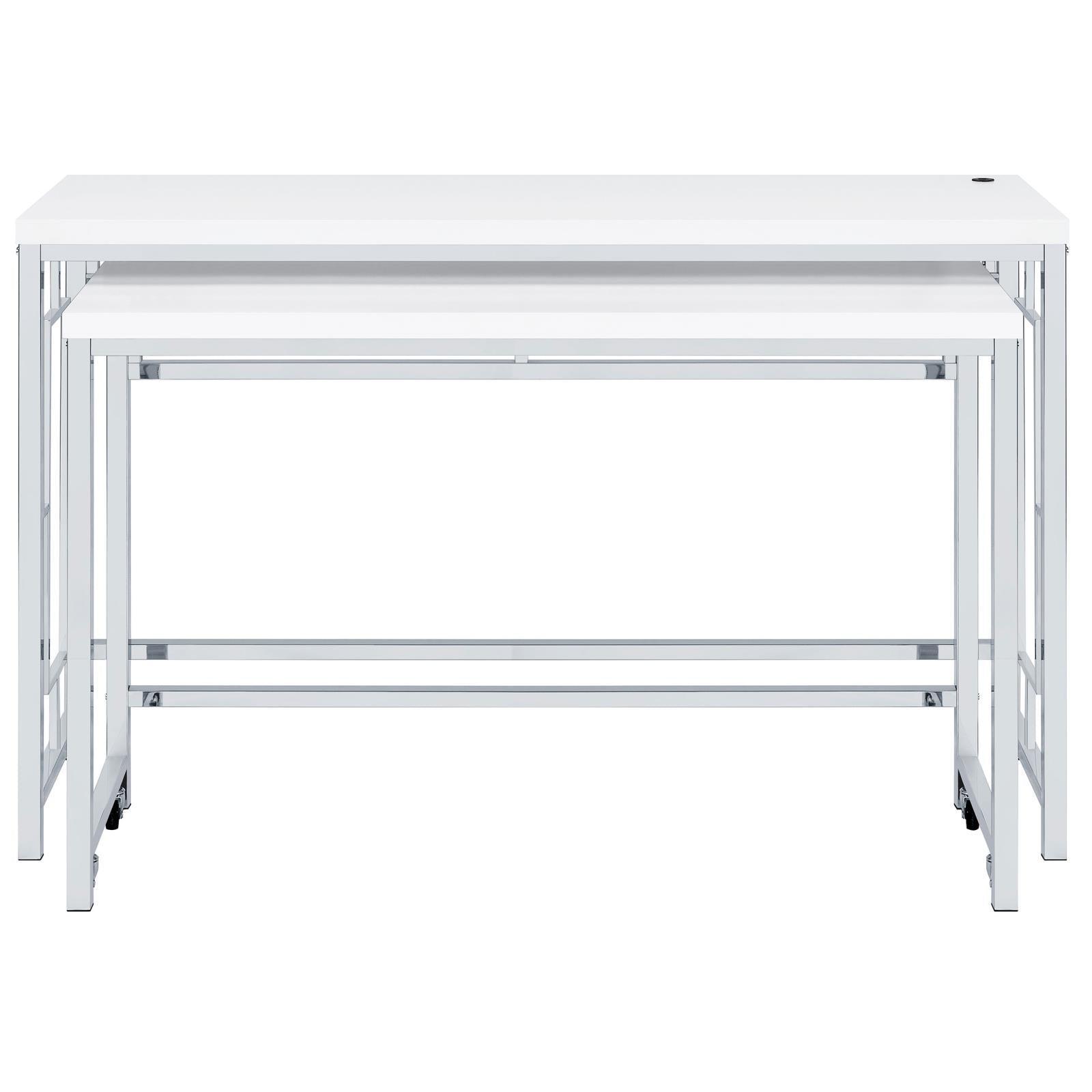 Jackson Jackson 4-Piece Multipurpose Counter Height Table Set White And Chrome 182714 - Ella Furniture