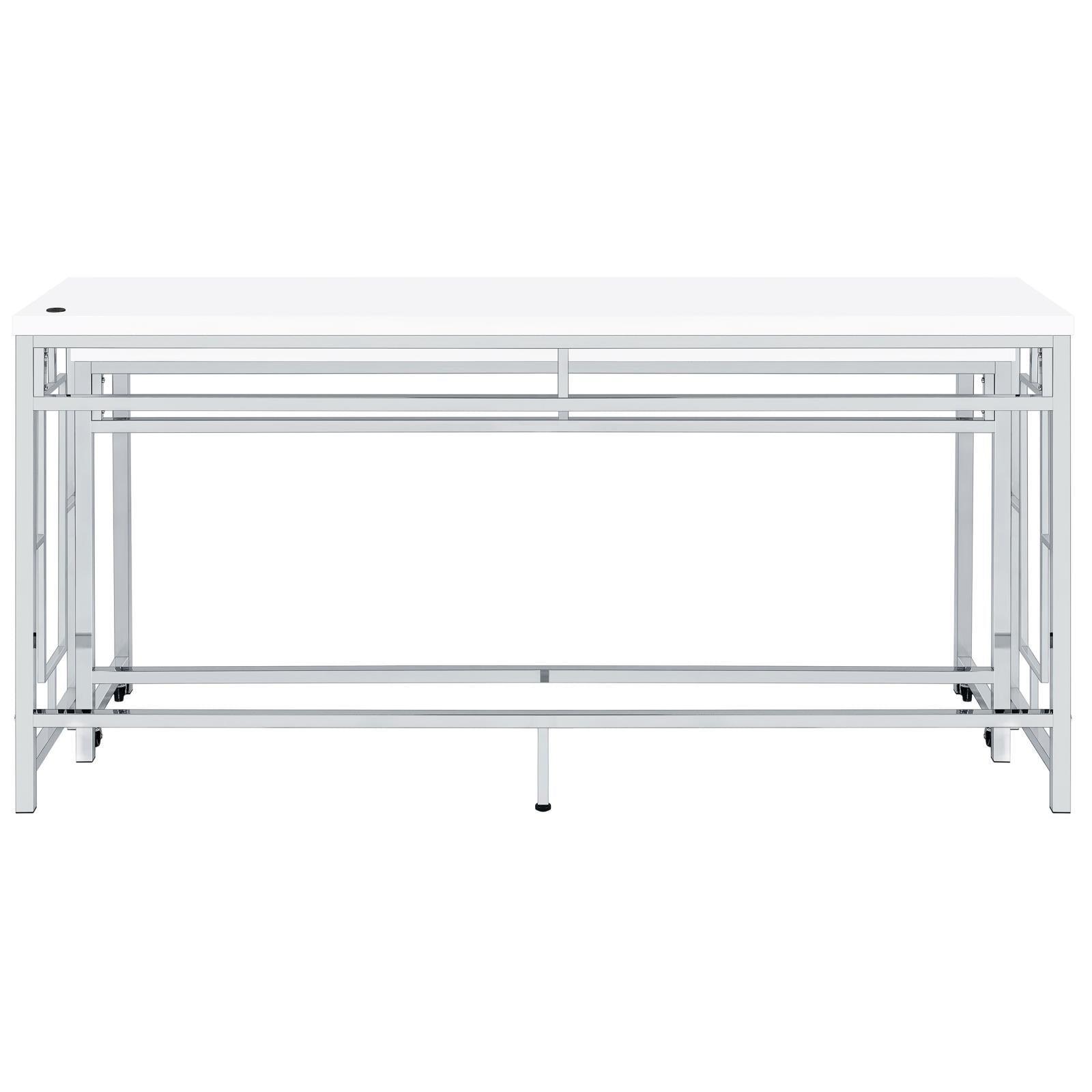 Jackson Jackson 5-Piece Multipurpose Counter Height Table Set White And Chrome 182715 - Ella Furniture