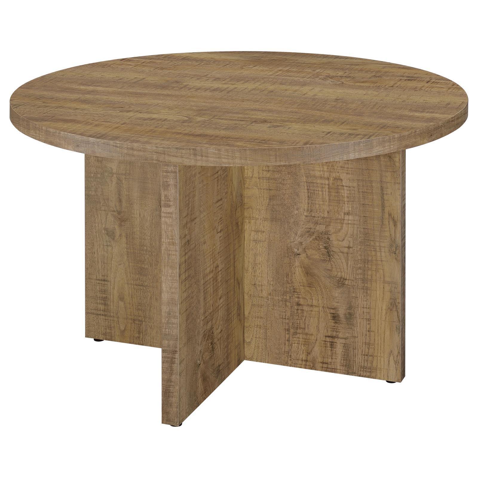 Jamestown Round Engineered Wood Dining Table With Decorative Laminate Mango Brown 183021 - Ella Furniture