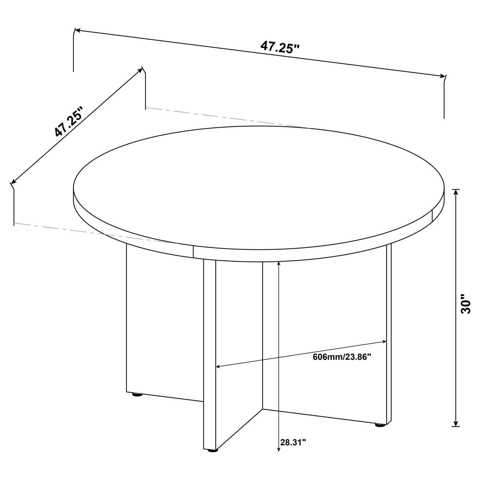 Jamestown Round Engineered Wood Dining Table With Decorative Laminate Mango Brown 183021 - Ella Furniture