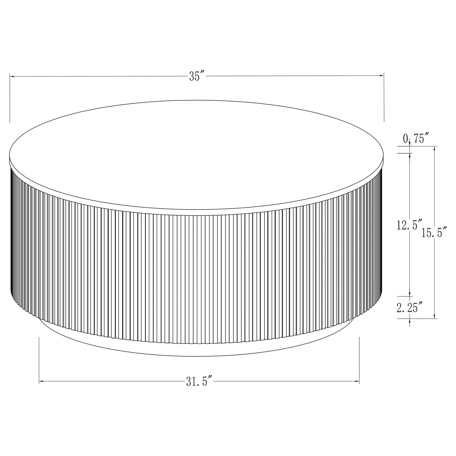 Jason Round Marble Top Coffee Table White and Charcoal 710418 - Ella Furniture