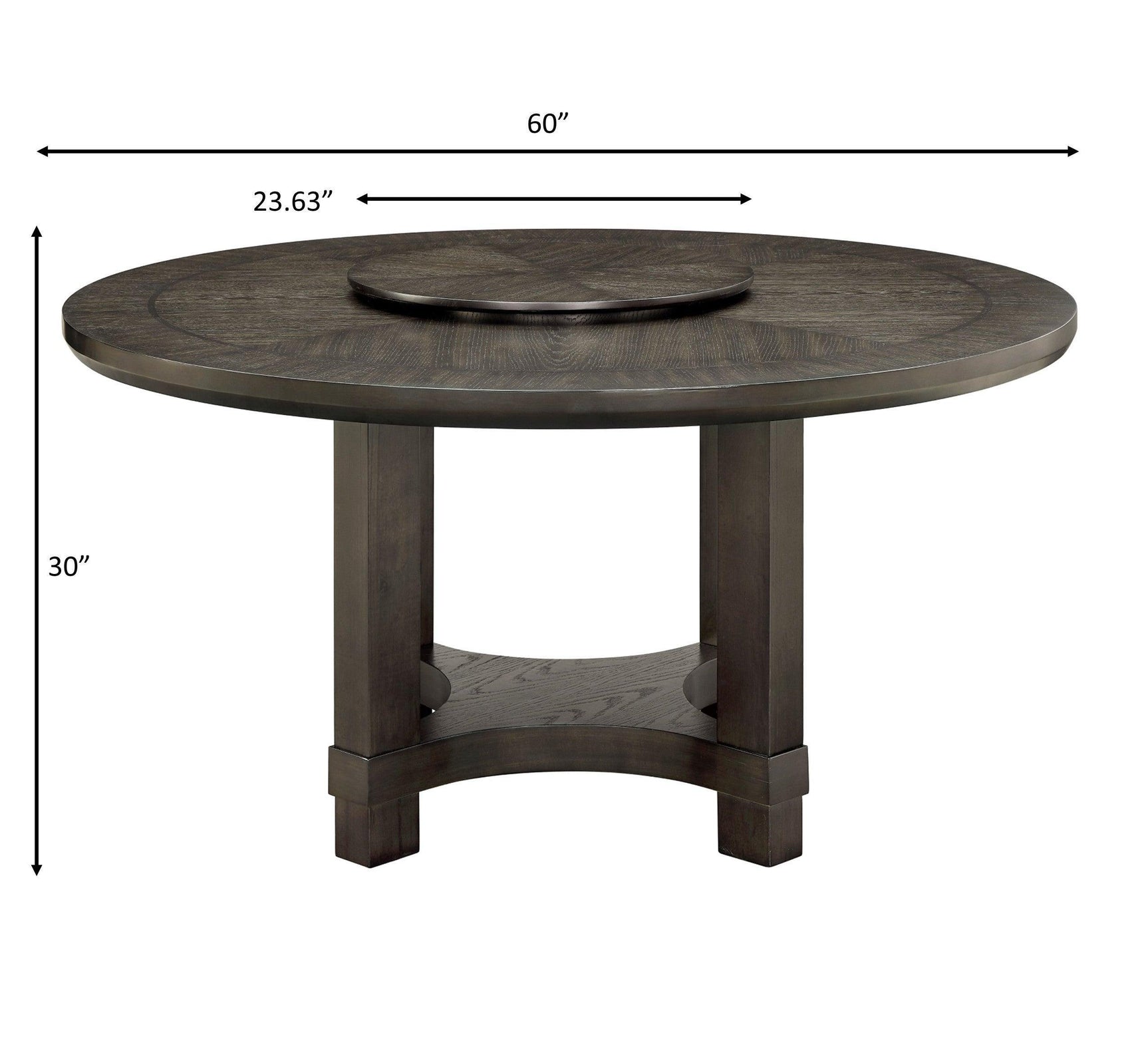 Jeffries Dark Brown Modern Solid Wood And Veneers Faux Leather Round Dining Room Set - Ella Furniture