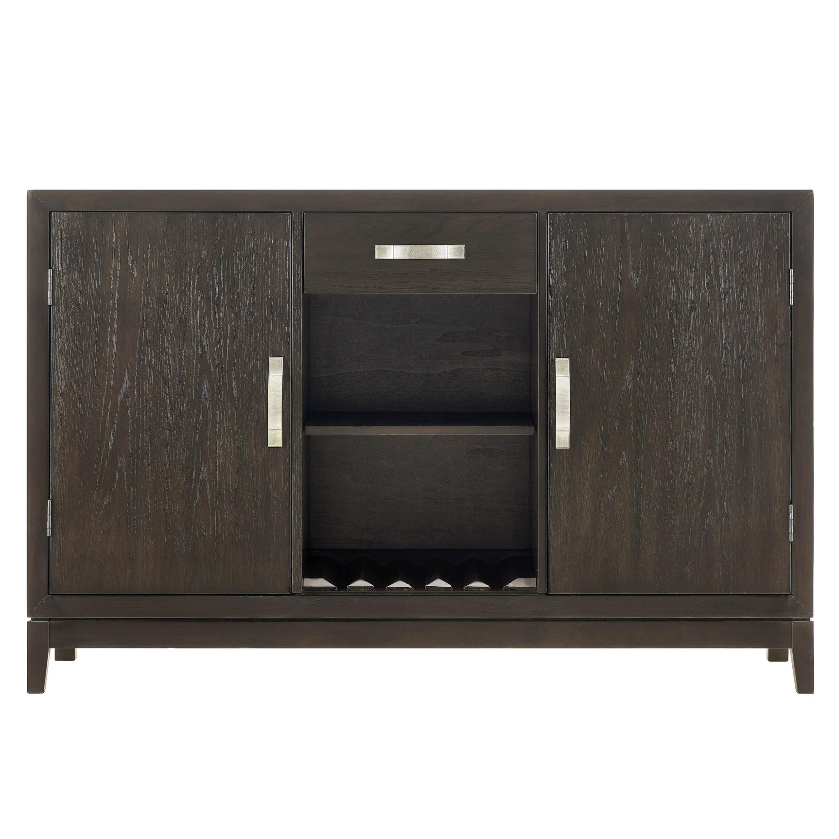 Jeffries Dark Brown Modern Solid Wood And Veneers Faux Leather Round Dining Room Set - Ella Furniture