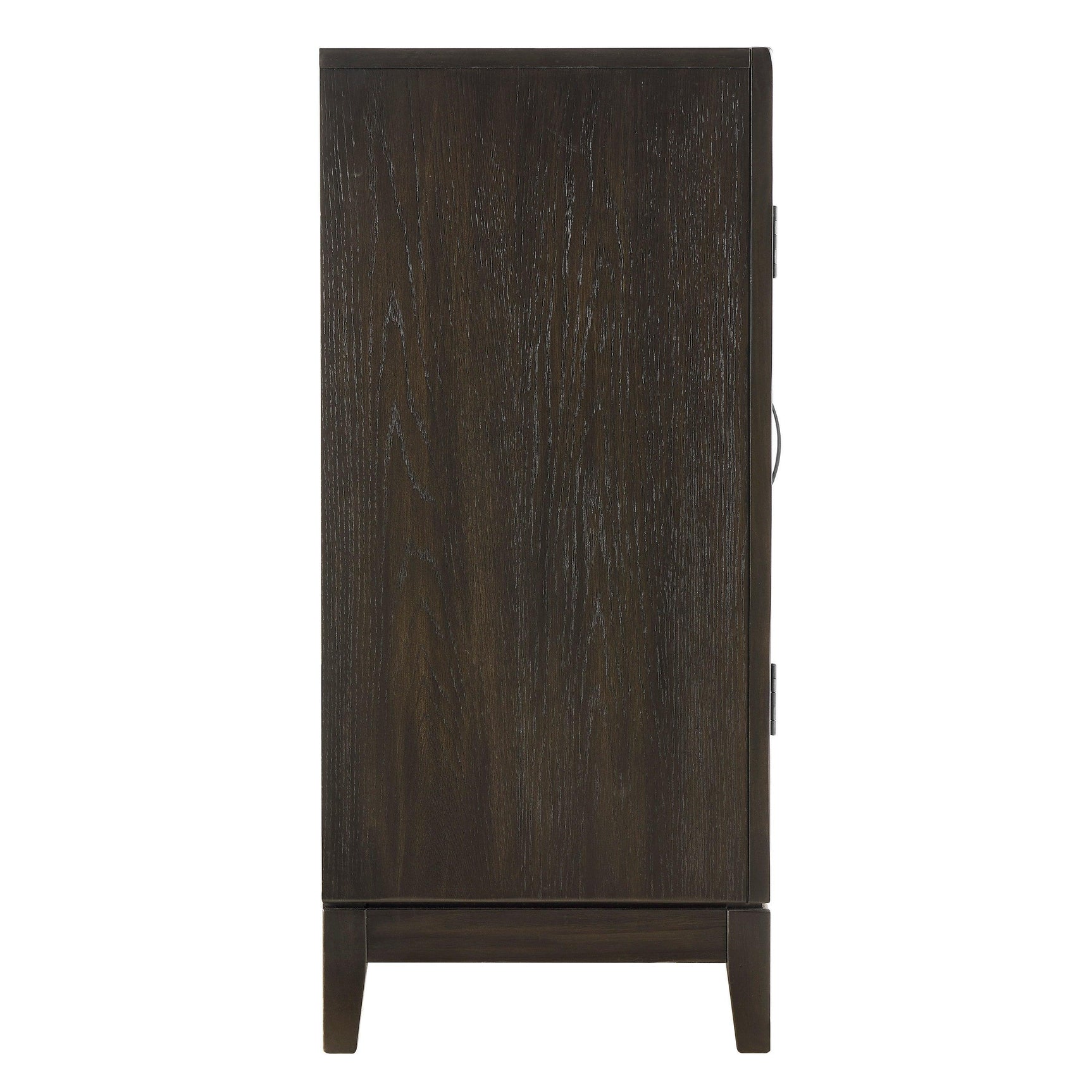 Jeffries Dark Brown Modern Solid Wood And Veneers Faux Leather Round Dining Room Set - Ella Furniture
