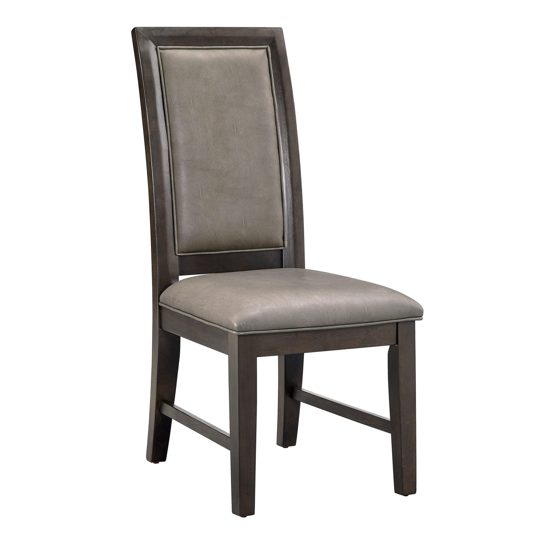 Jeffries Dark Brown Modern Solid Wood And Veneers Faux Leather Round Dining Room Set - Ella Furniture