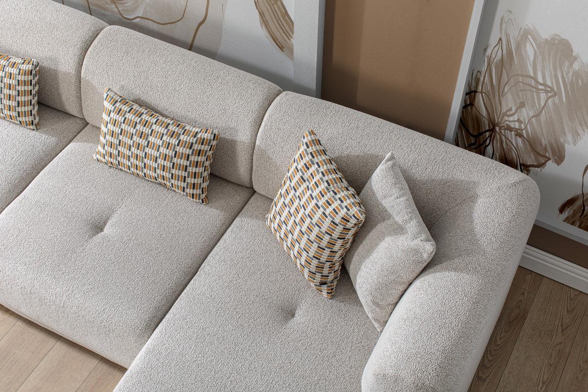 Jenna Ivory 3 Pc Raf Sectional - Ella Furniture