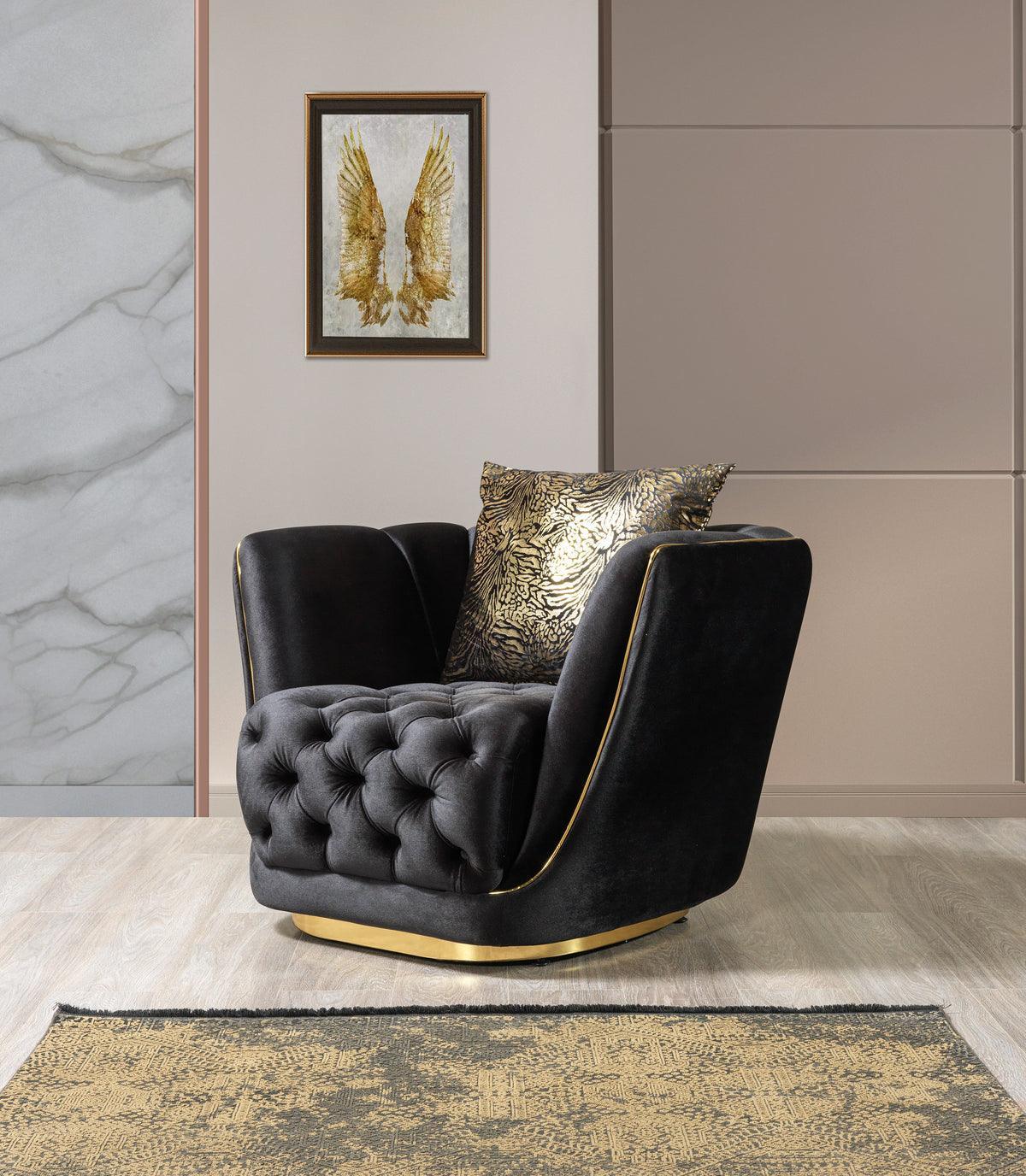 Jenny Black Velvet Sofa & Loveseat - Ella Furniture