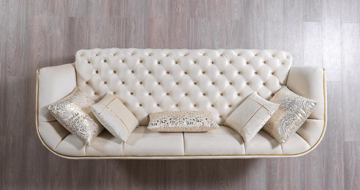 Jenny Ivory Velvet Sofa & Loveseat - Ella Furniture