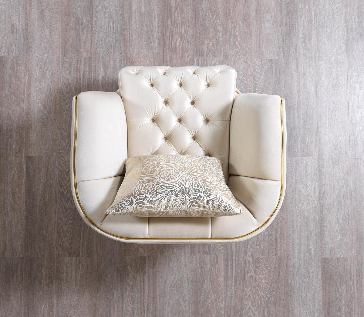 Jenny Ivory Velvet Sofa & Loveseat - Ella Furniture