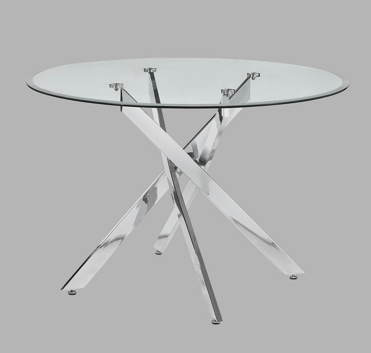Jetta Black Sleek And Modern Contemporary Round Glass Dining Room Set - Ella Furniture