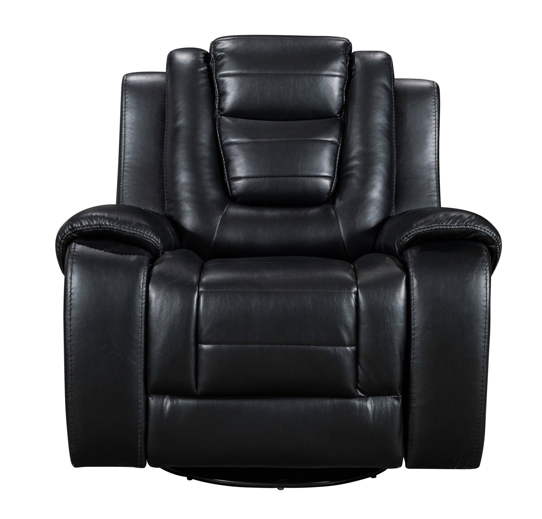 Jordan Black Modern Sleek Contemporary Faux Leather 3Pc Reclining Set - Ella Furniture