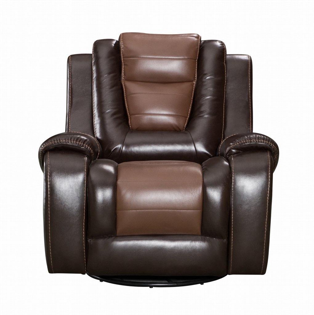 Jordan Brown Modern Sleek Contemporary Faux Leather 3Pc Reclining Set - Ella Furniture