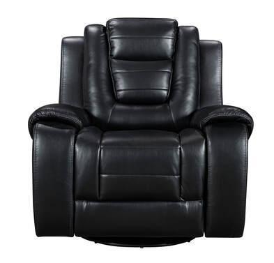 Jordan Black Faux Leather 3-Piece Reclining Set