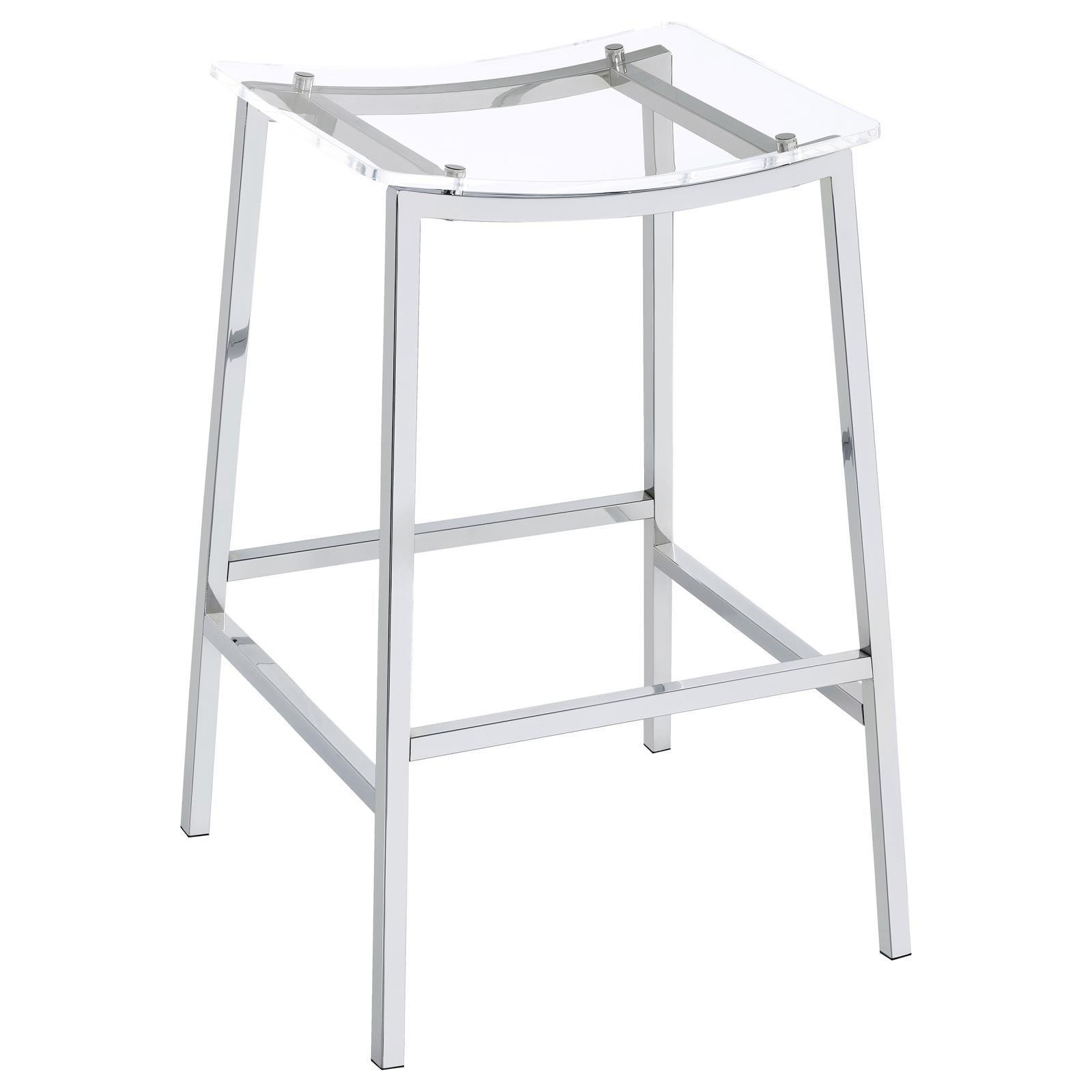 Jovani Acrylic Backless Bar Stools Clear And Chrome (Set Of 2) 182359 - Ella Furniture