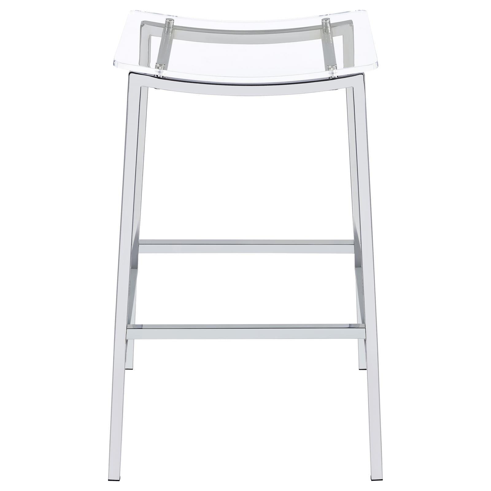 Jovani Acrylic Backless Bar Stools Clear And Chrome (Set Of 2) 182359 - Ella Furniture
