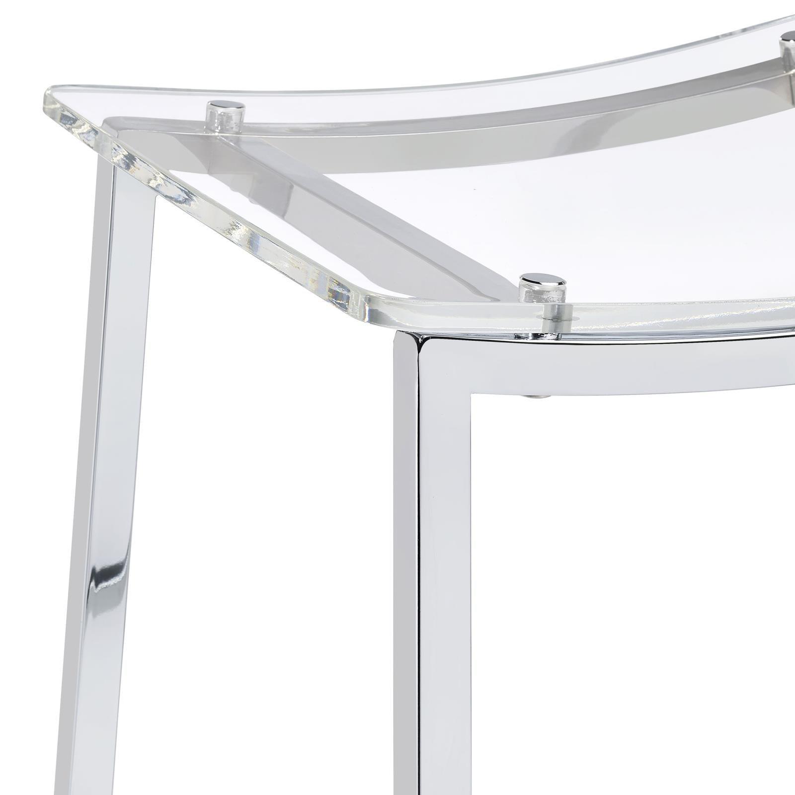 Jovani Acrylic Backless Bar Stools Clear And Chrome (Set Of 2) 182359 - Ella Furniture