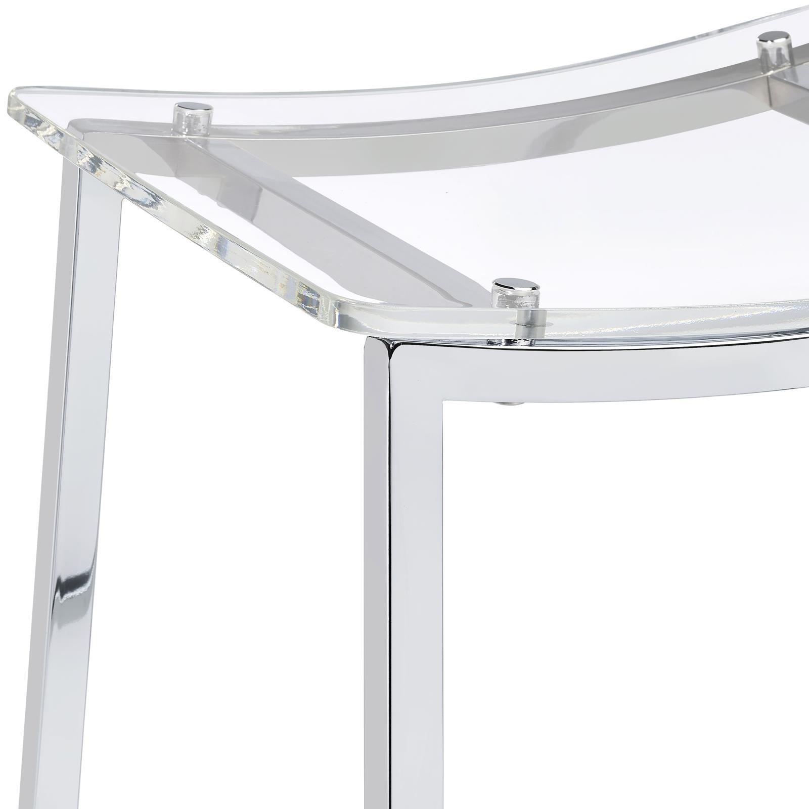 Jovani Acrylic Backless Counter Height Bar Stools Clear And Chrome (Set Of 2) 182358 - Ella Furniture