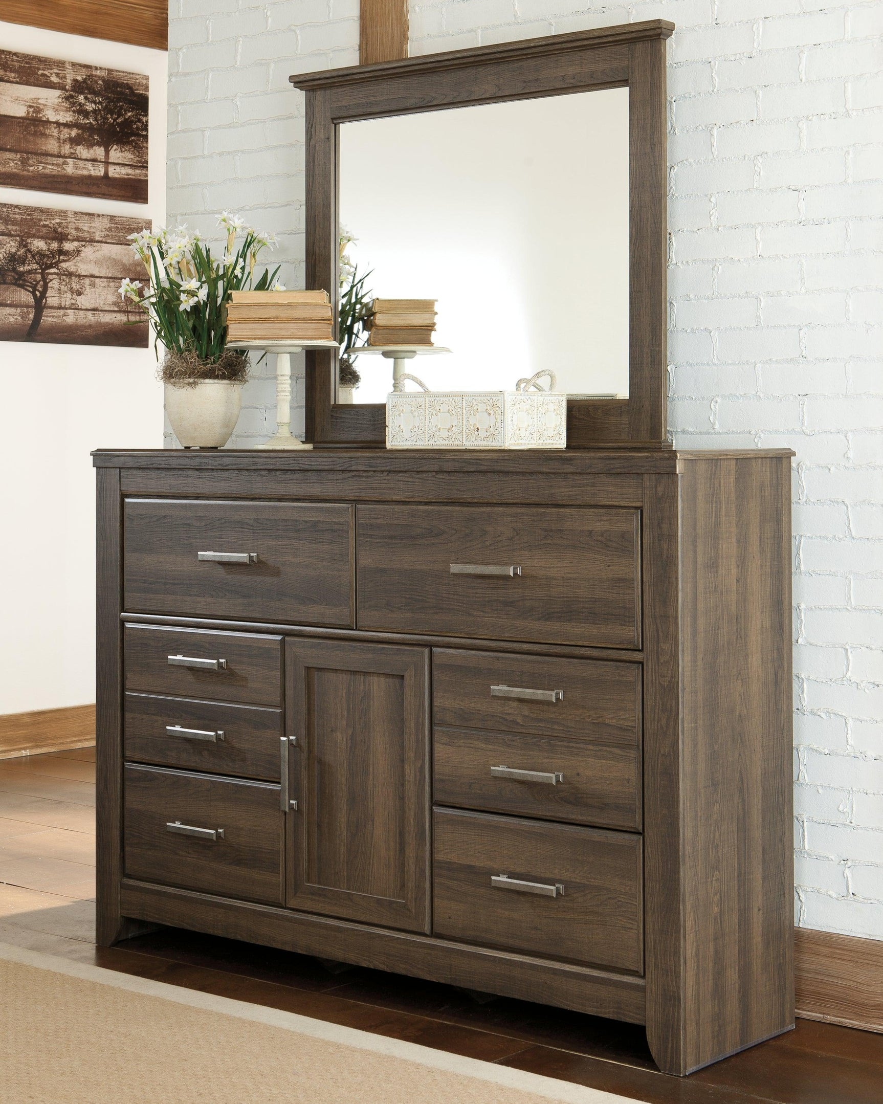 Juararo Dark Brown Poster Bedroom Set - Ella Furniture