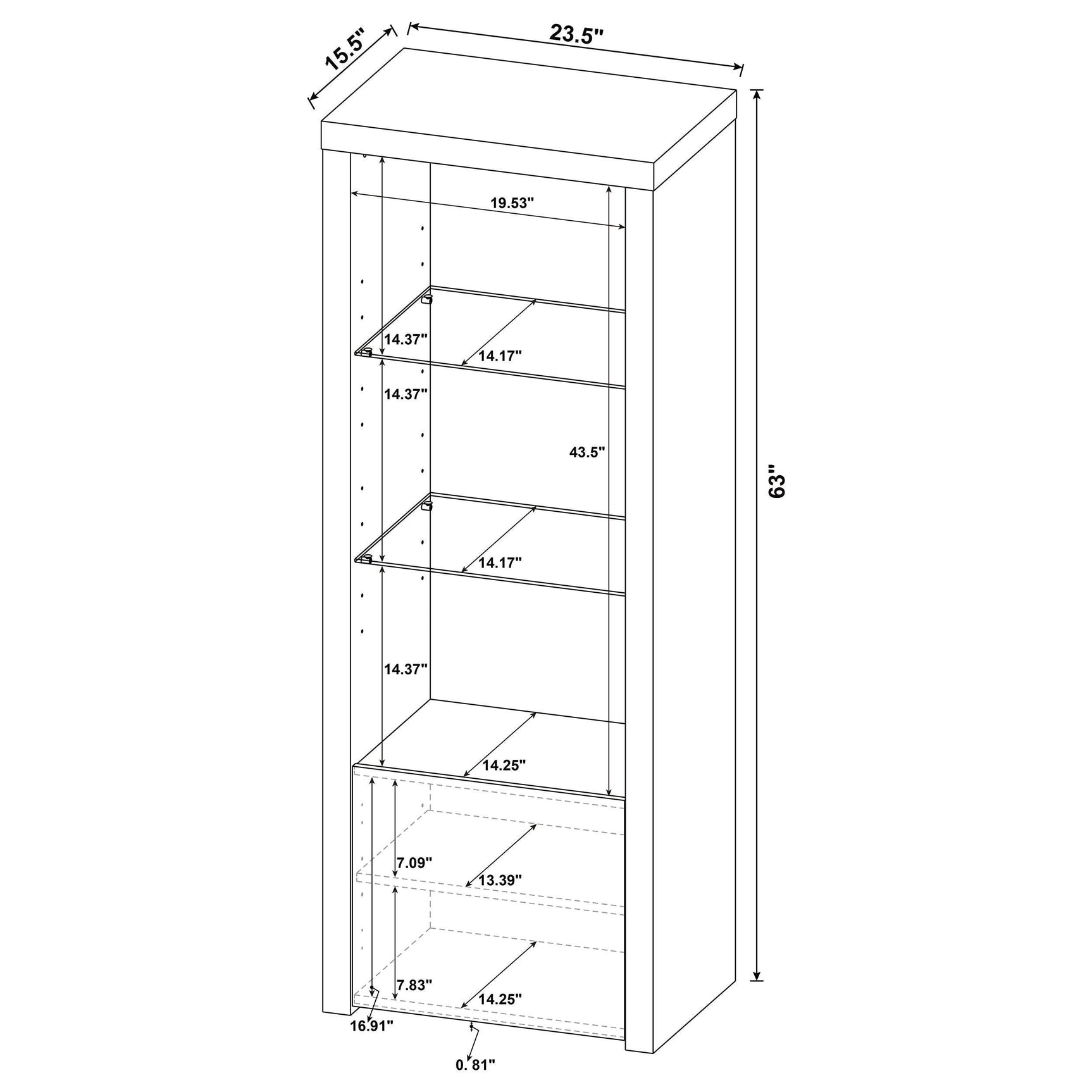 Jude 3-piece 71" TV Entertainment Center White High Gloss 704251-SET - Ella Furniture