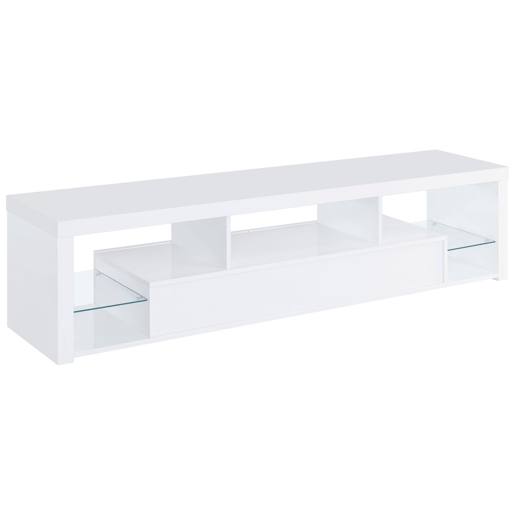 Jude 3-piece 71" TV Entertainment Center White High Gloss 704251-SET - Ella Furniture