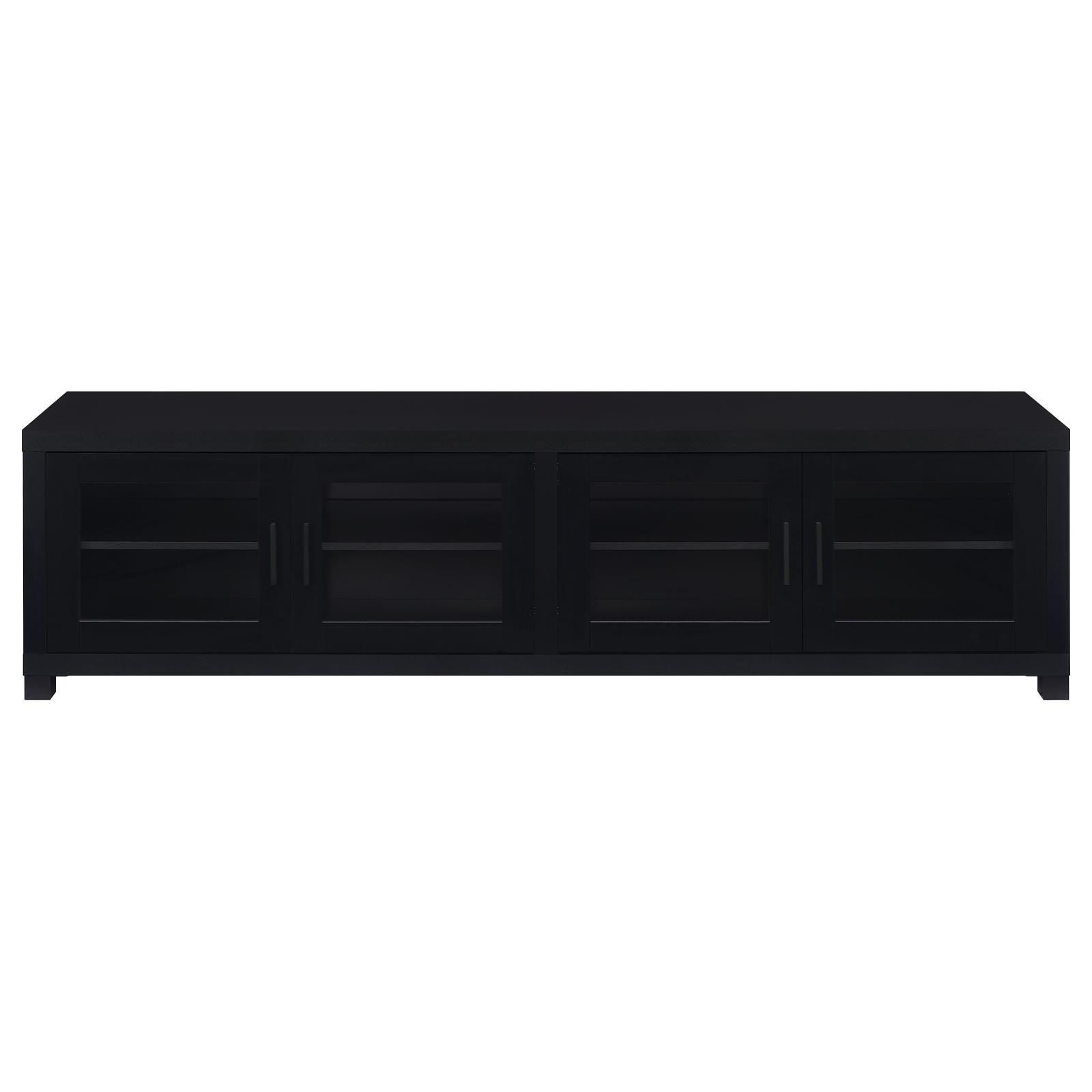 Jupiter 4-Door 79" Tv Stand Media Console With Framed Glass Panels Black 736303 - Ella Furniture
