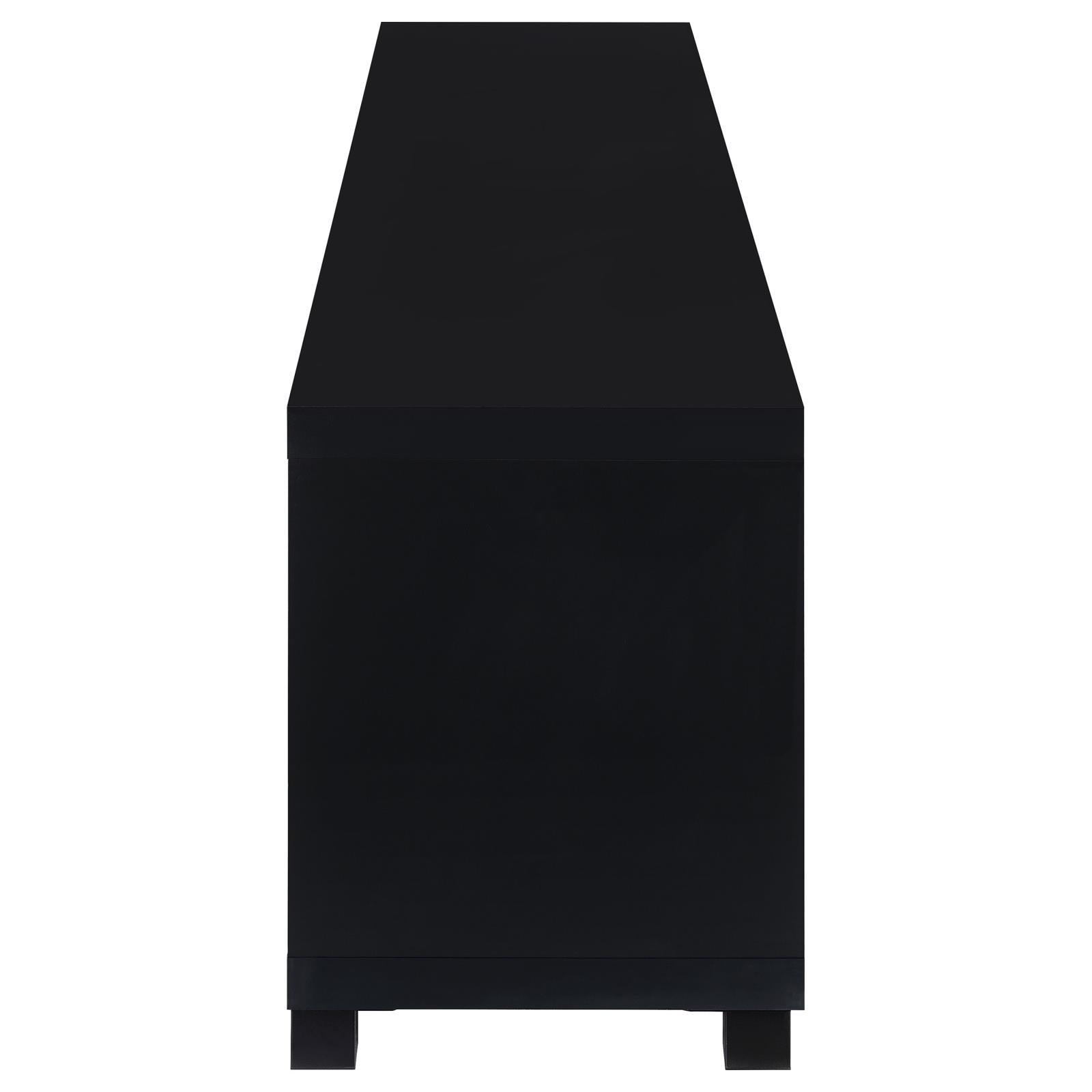 Jupiter 4-Door 79" Tv Stand Media Console With Framed Glass Panels Black 736303 - Ella Furniture