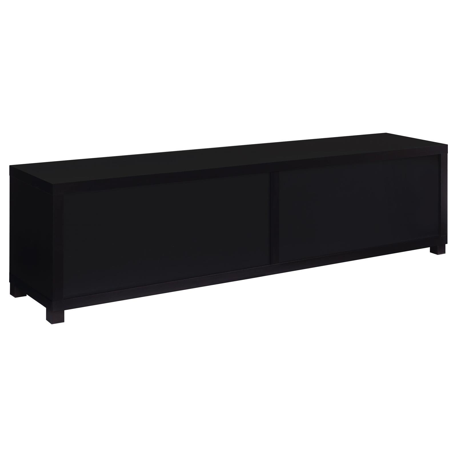 Jupiter 4-Door 79" Tv Stand Media Console With Framed Glass Panels Black 736303 - Ella Furniture