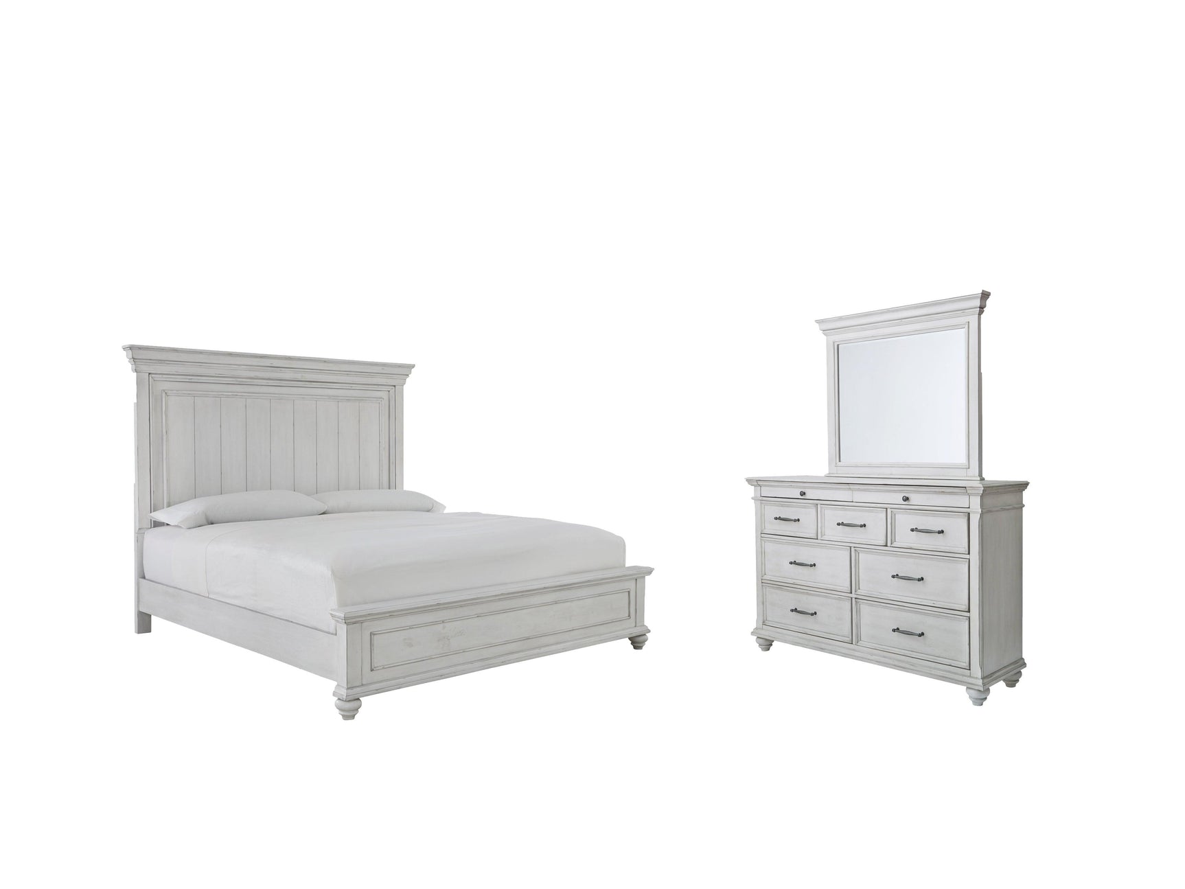 Kanwyn Whitewash Panel Bedroom Set - Ella Furniture