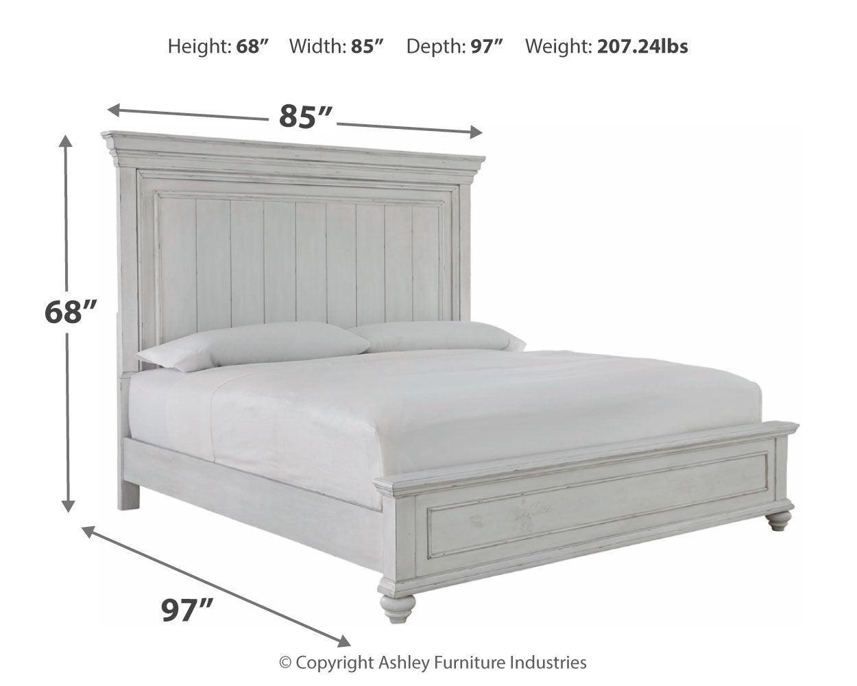 Kanwyn Whitewash Panel Bedroom Set - Ella Furniture