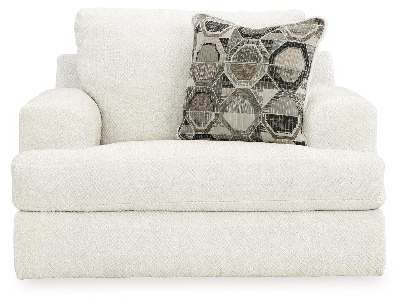 Karinne Linen Chair And Ottoman - Ella Furniture
