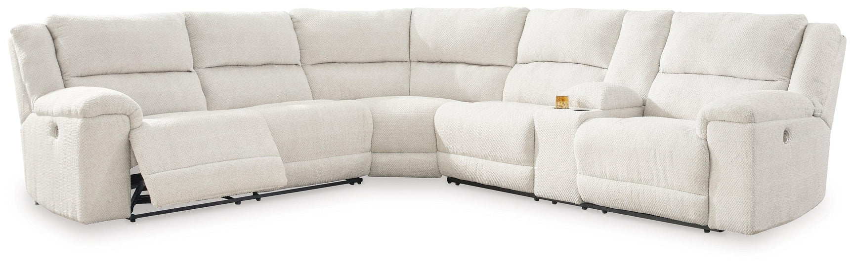 Keensburg Linen 3-Piece Sectional With Recliner - Ella Furniture