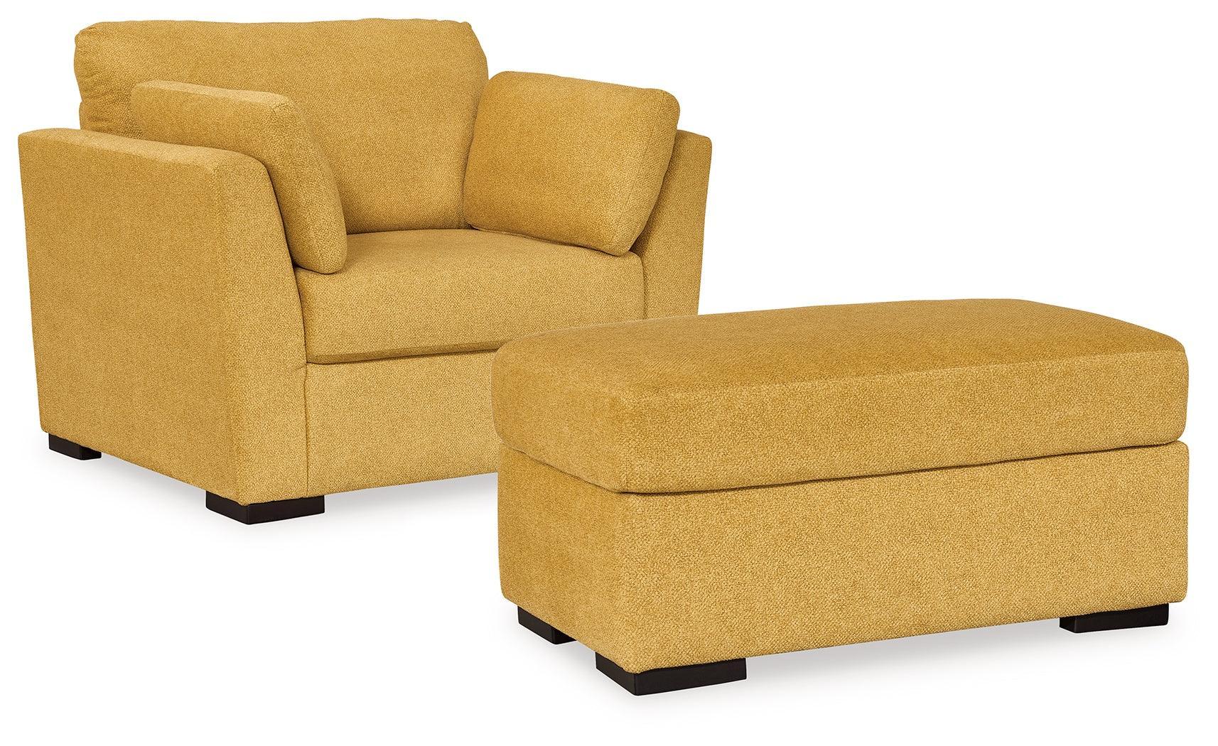 Keerwick Sunflower Sofa, Loveseat, Chair And Ottoman - Ella Furniture