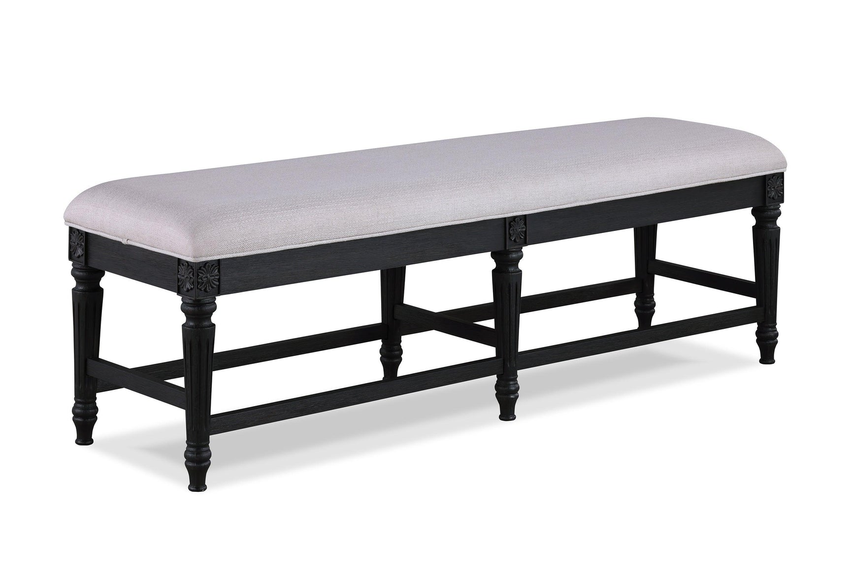 Kingsbury Dark Gray Modern Contemporary Solid Wood Fabric Upholstered Dining Room Set - Ella Furniture