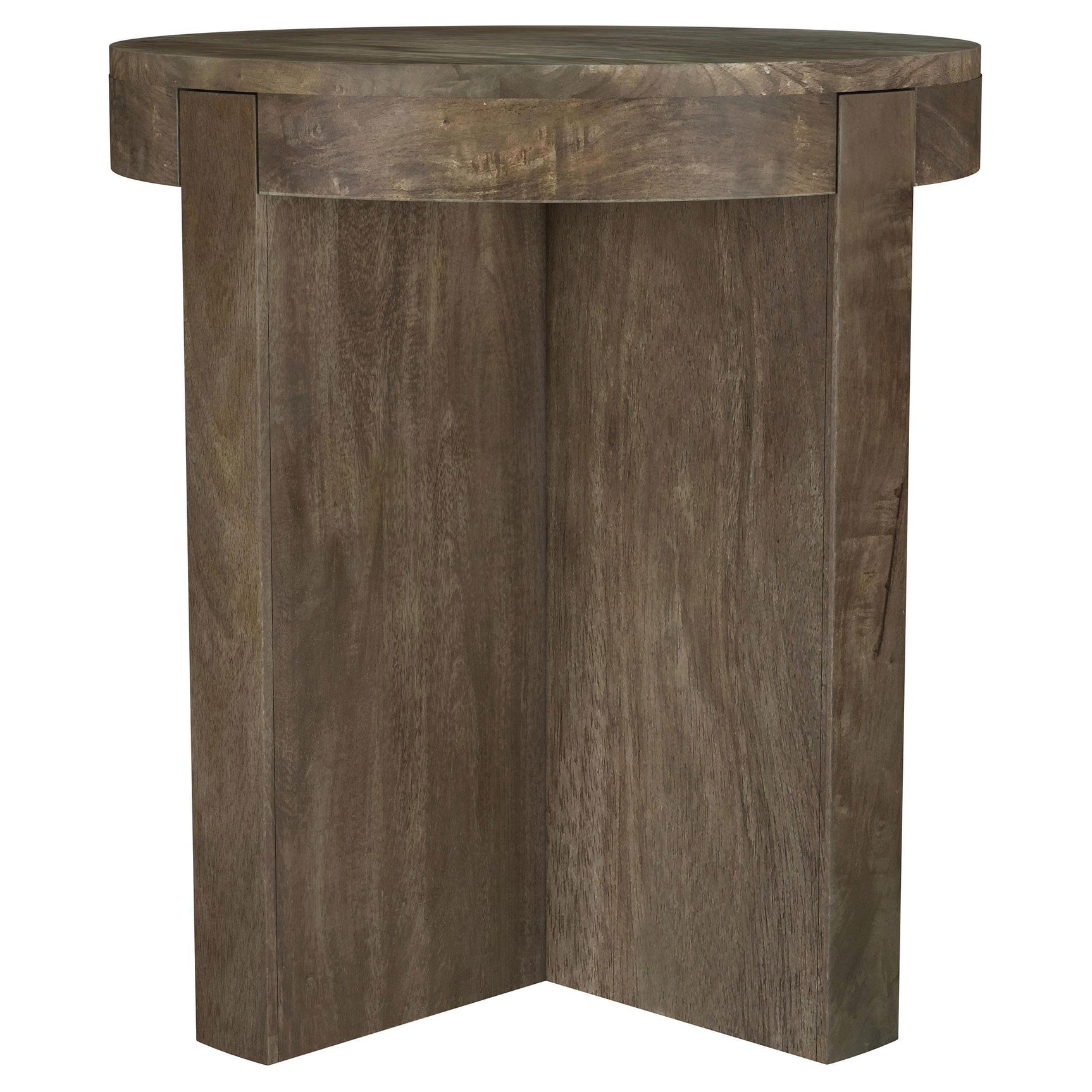 Kinkaid Round Solid Mango Wood End Table Brown 710137 - Ella Furniture