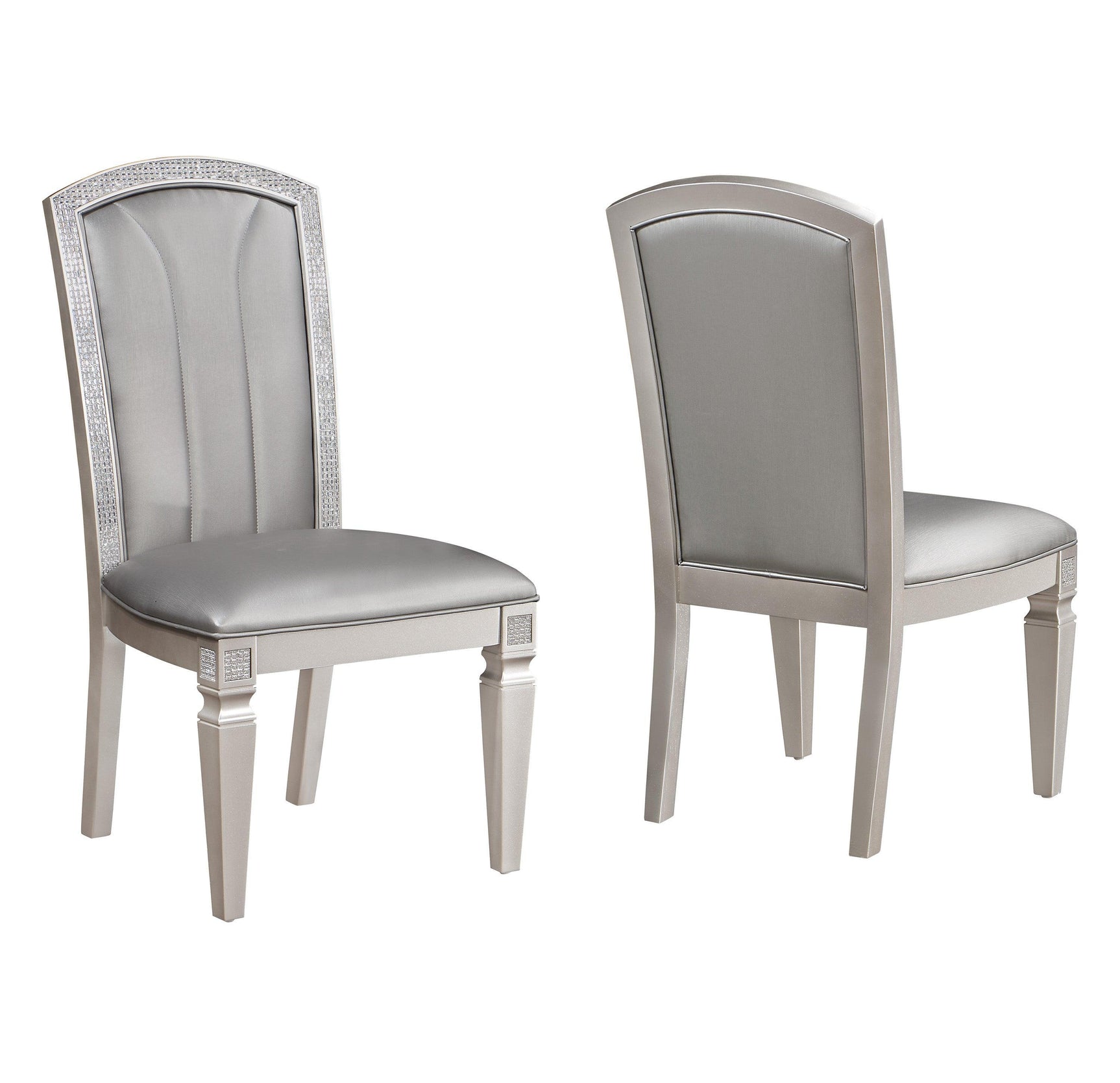 Klina Gray Modern And Sleek Glass Metal Leg Table Dining Room Set - Ella Furniture