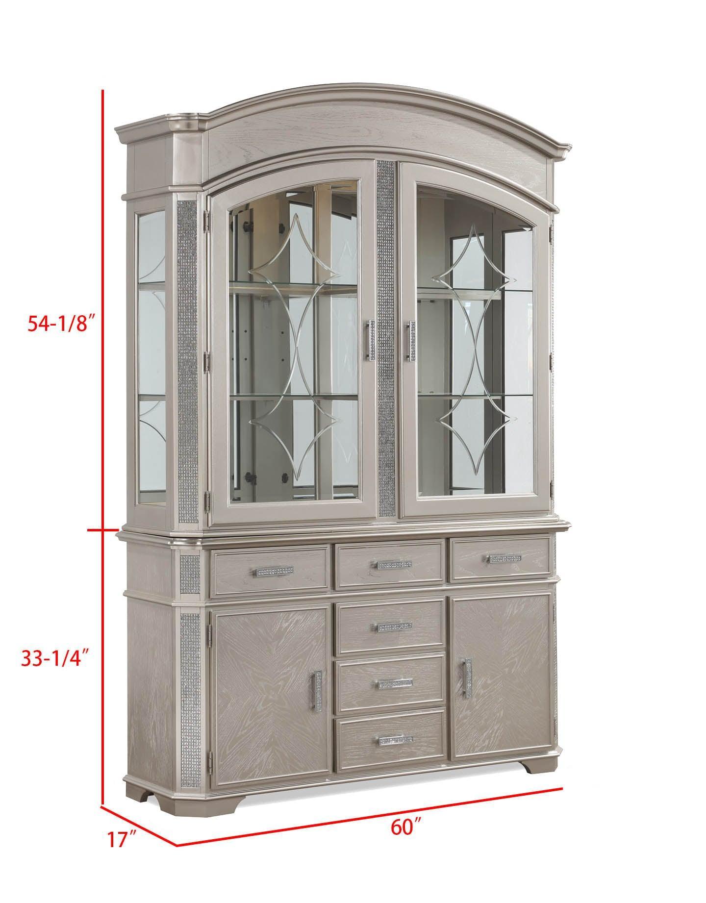 Klina Pedestal Gray Modern Sleek Metal Glass Pedestal Leg Dining Room Set - Ella Furniture