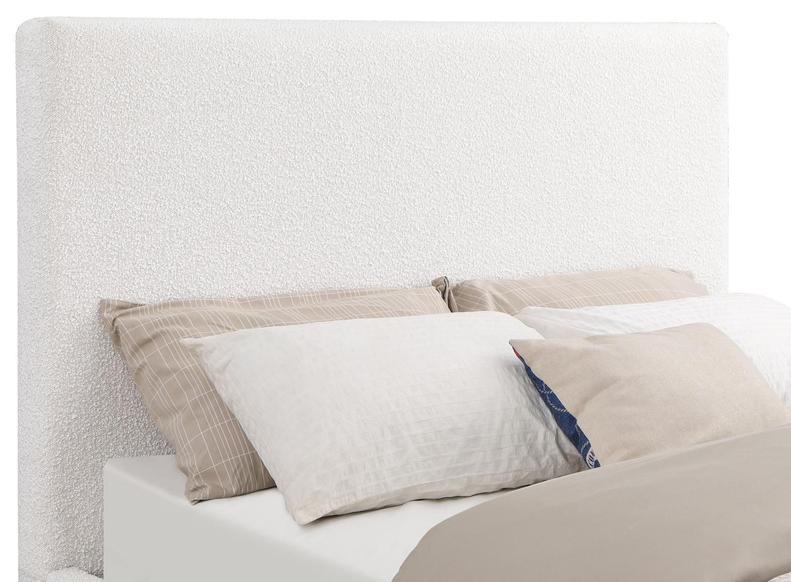 Knox Upholstered Queen Platform Bed Cream 302053Q - Ella Furniture