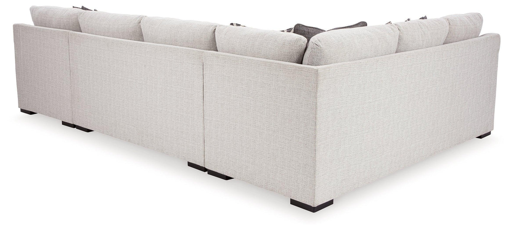 Koralynn Stone 3-Piece Sectional With Ottoman - Ella Furniture