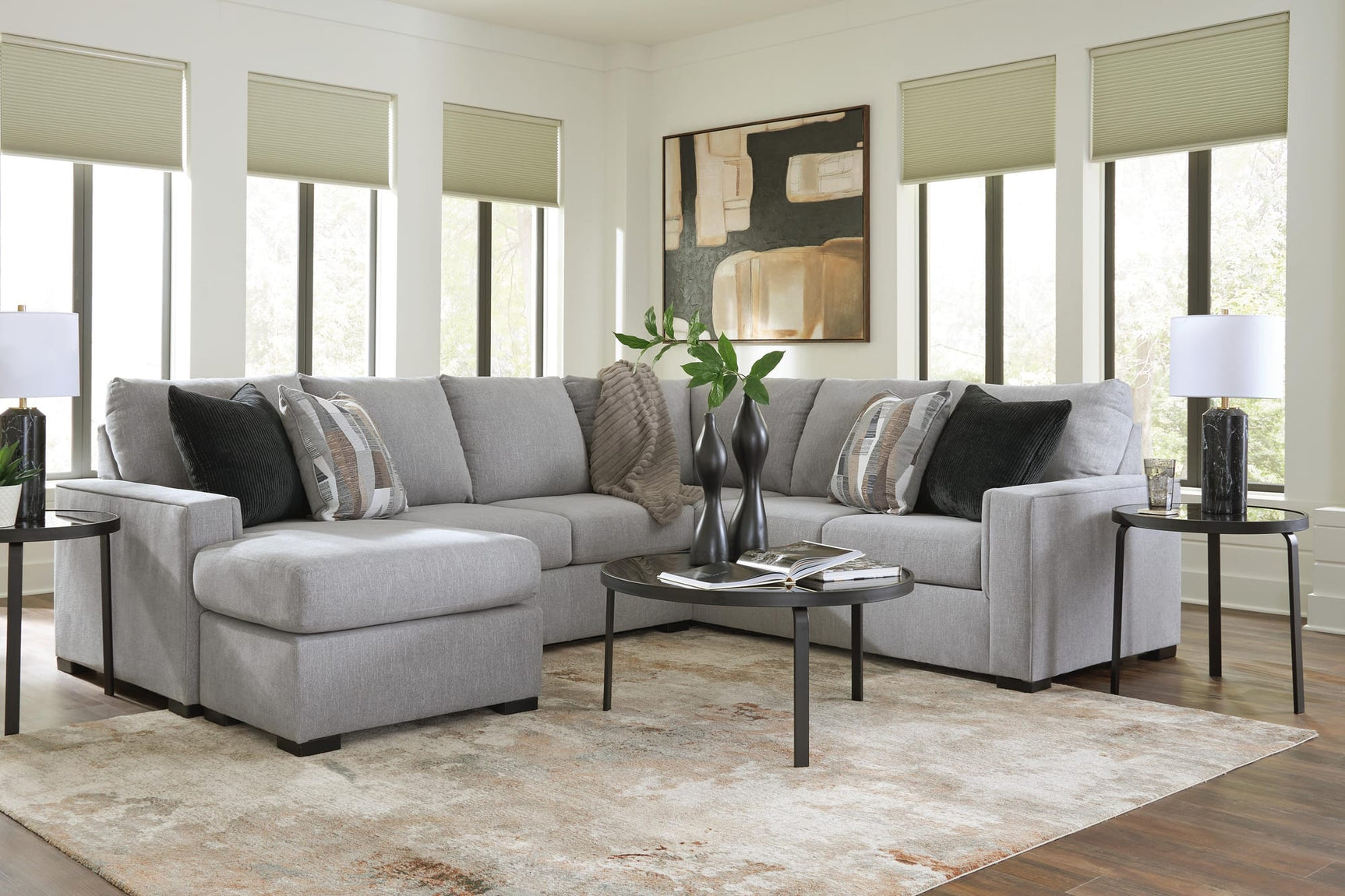 Lakepoint Nickel 2-Piece Sectional with Chaise from Ella Furniture
