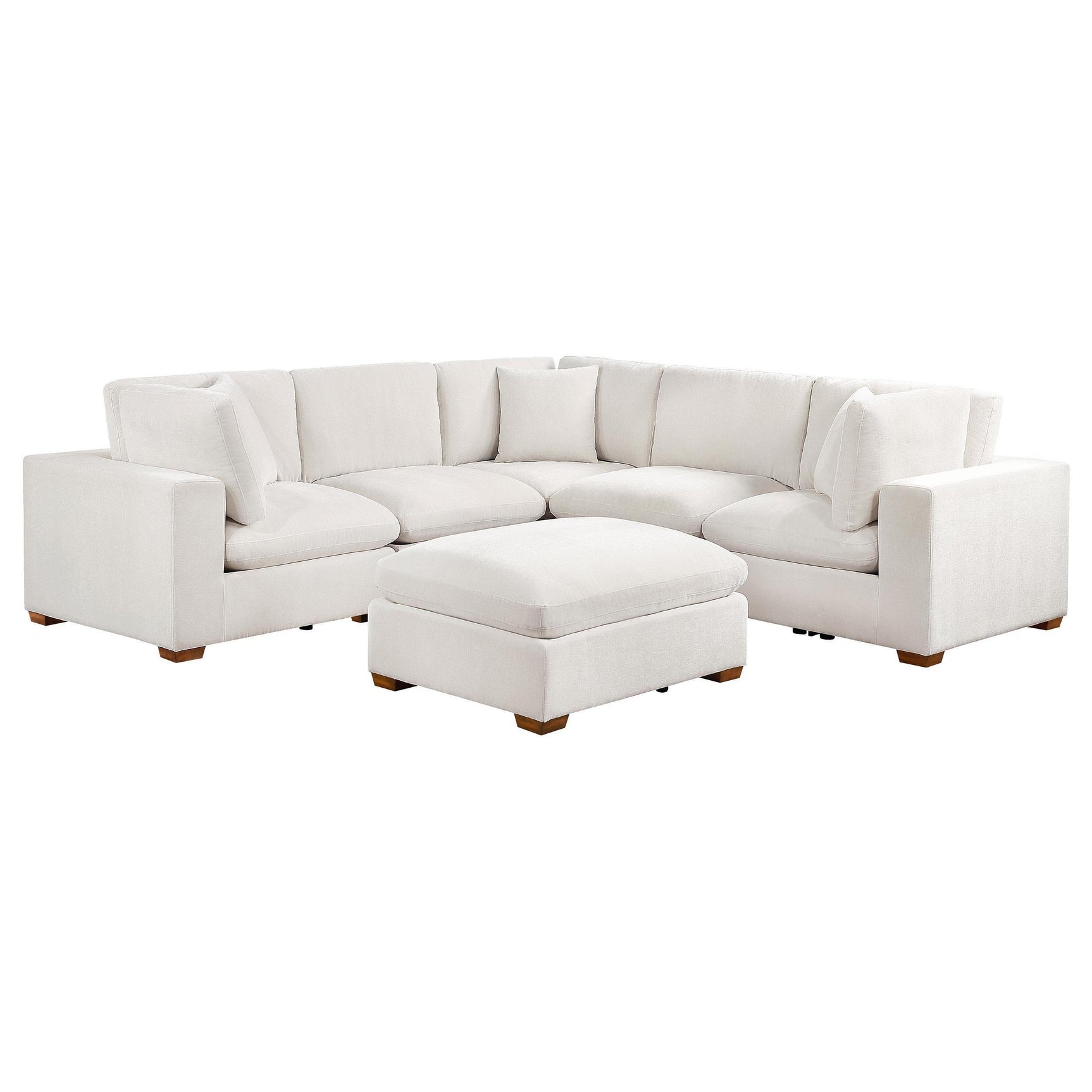 Lakeview 6-piece Upholstered Modular Sectional Sofa Ivory 551461-SETA - Ella Furniture