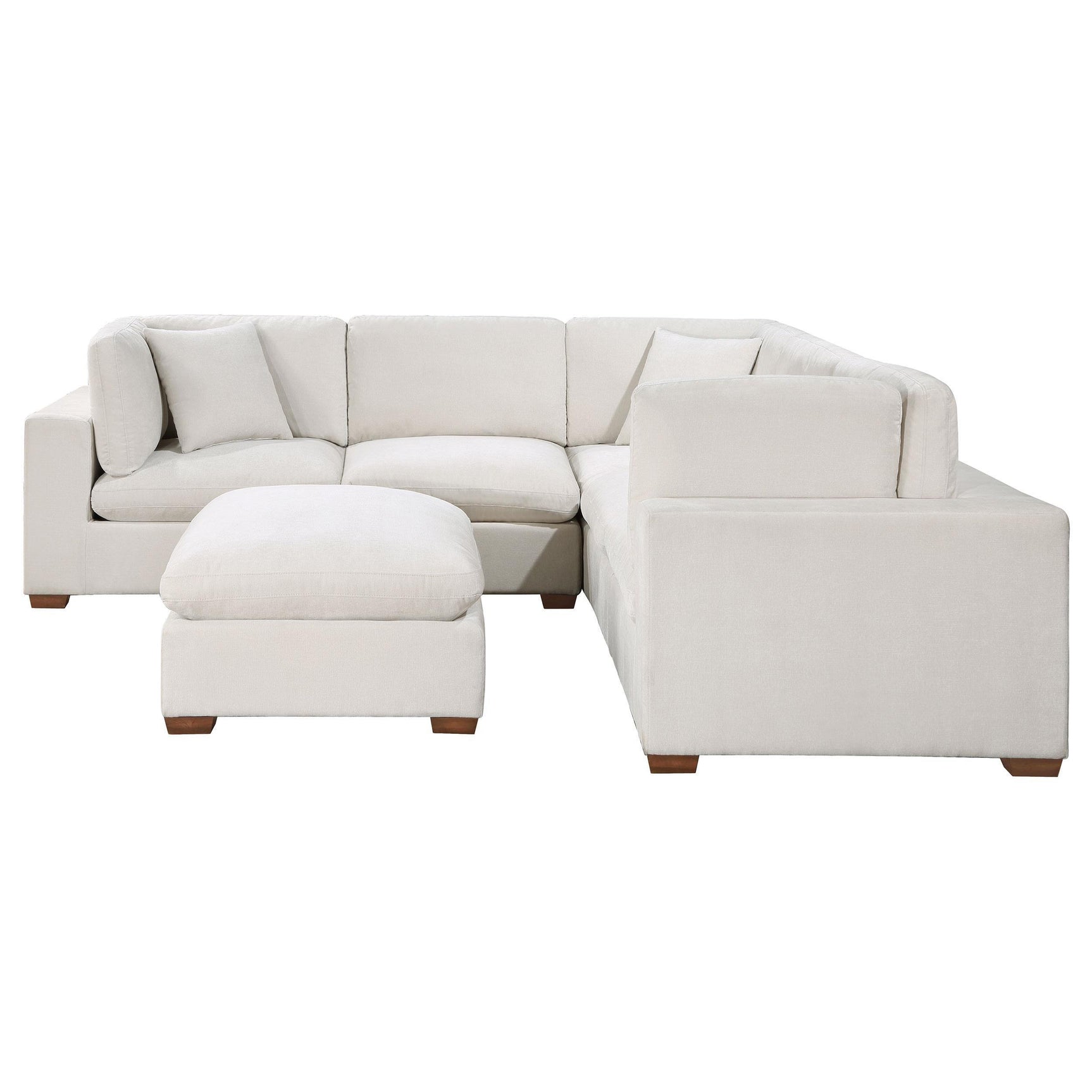 Lakeview 6-piece Upholstered Modular Sectional Sofa Ivory 551461-SETA - Ella Furniture