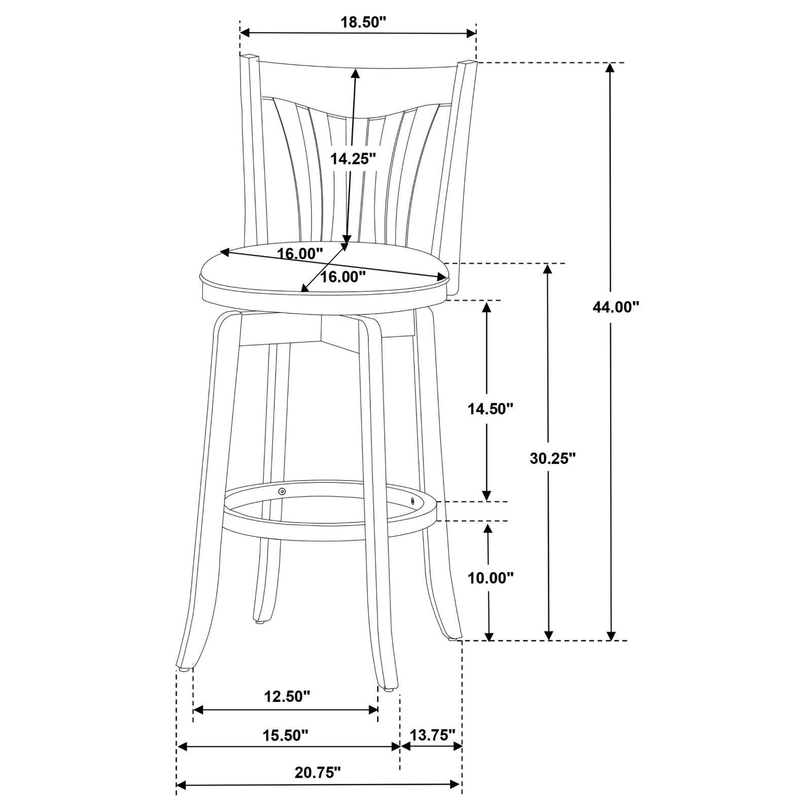 Lambert Pub Height Swivel Bar Stool With Upholstered Seat Dark Cherry 182509 - Ella Furniture